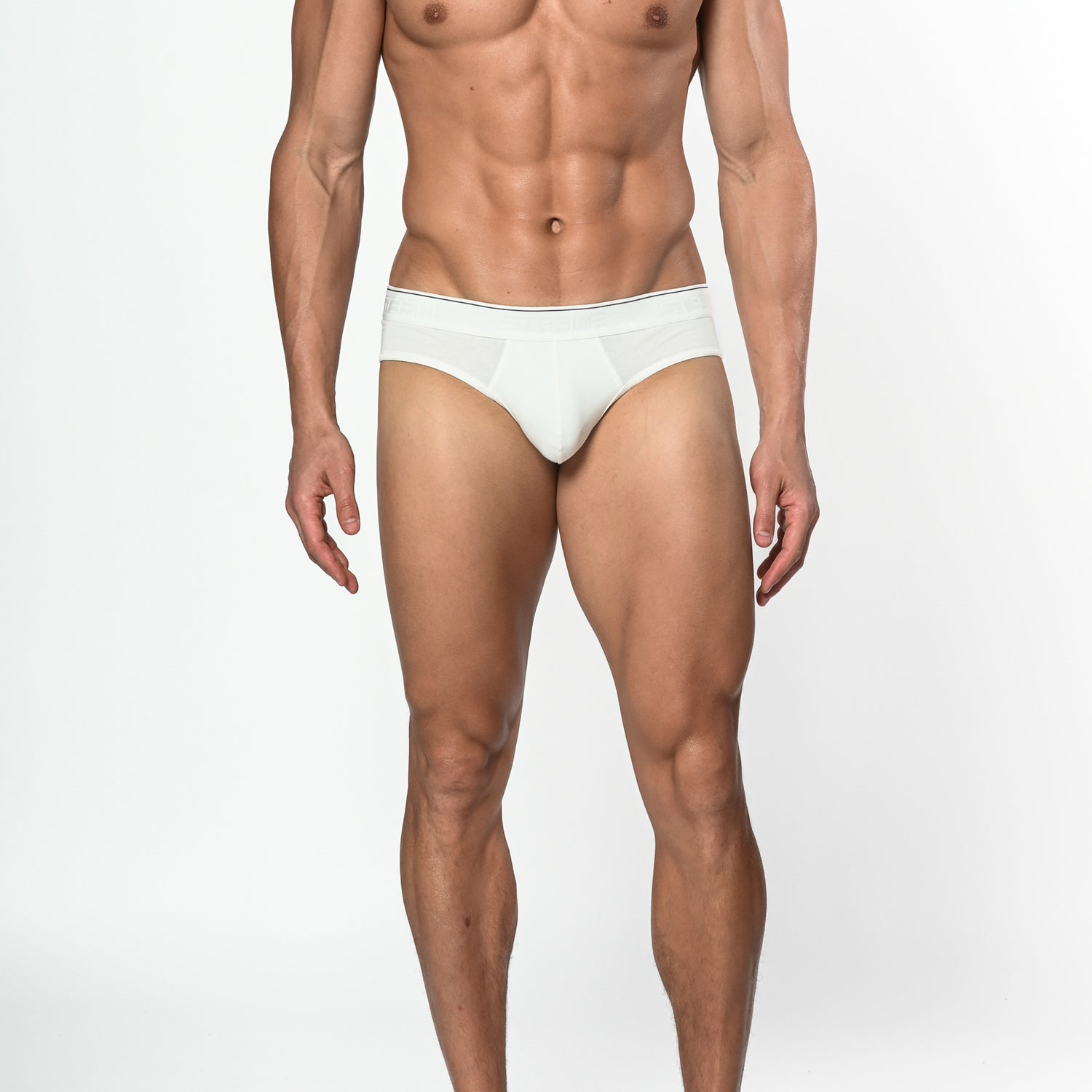WHITE COTTON/ELASTANE LOW RISE BRIEF ST-10000