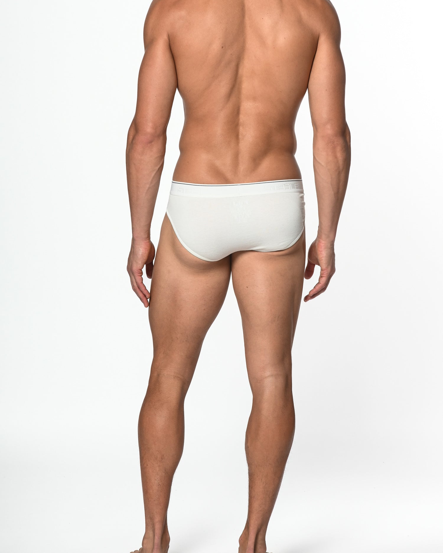 WHITE COTTON/ELASTANE LOW RISE BRIEF ST-10000