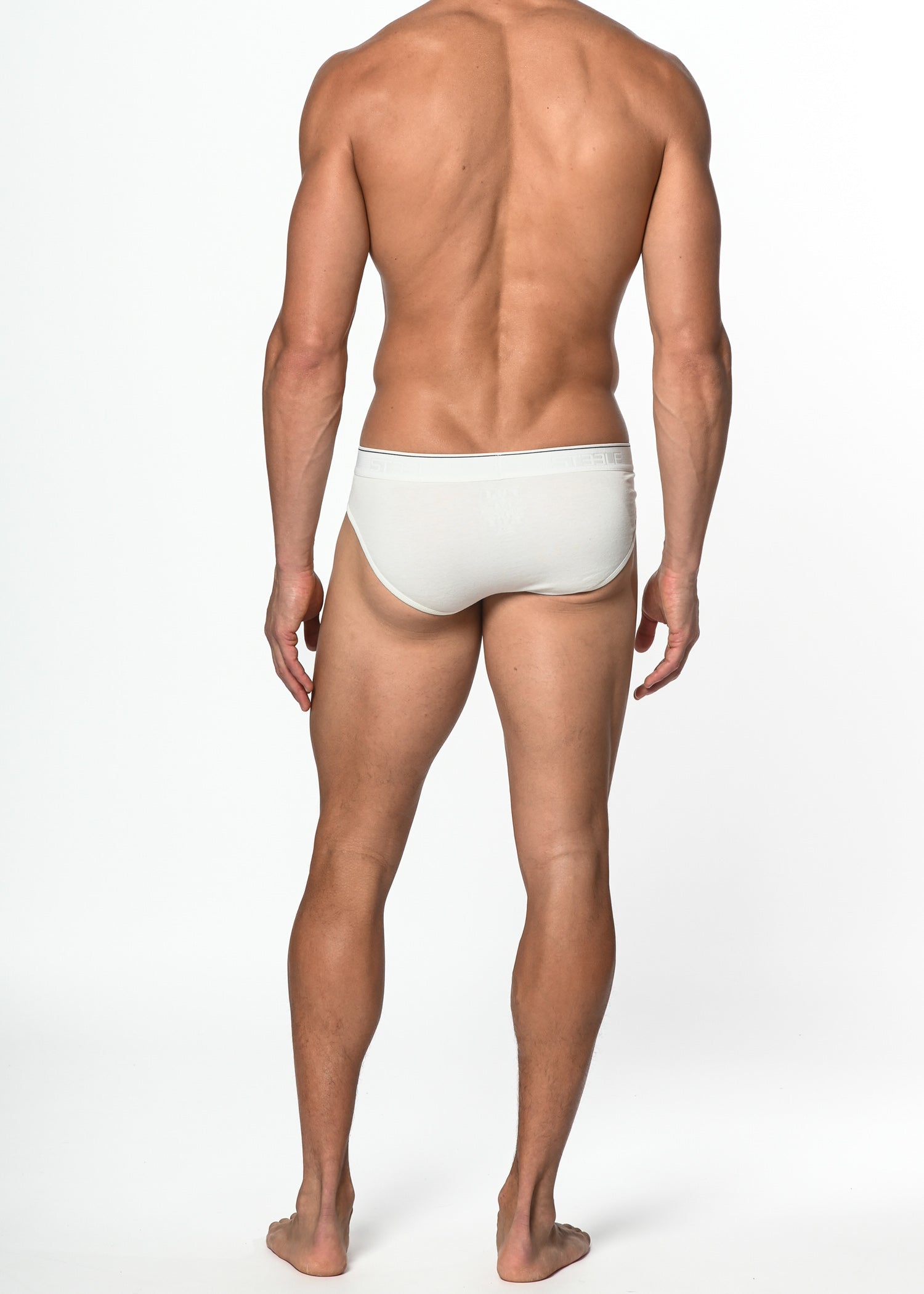WHITE COTTON/ELASTANE LOW RISE BRIEF ST-10000