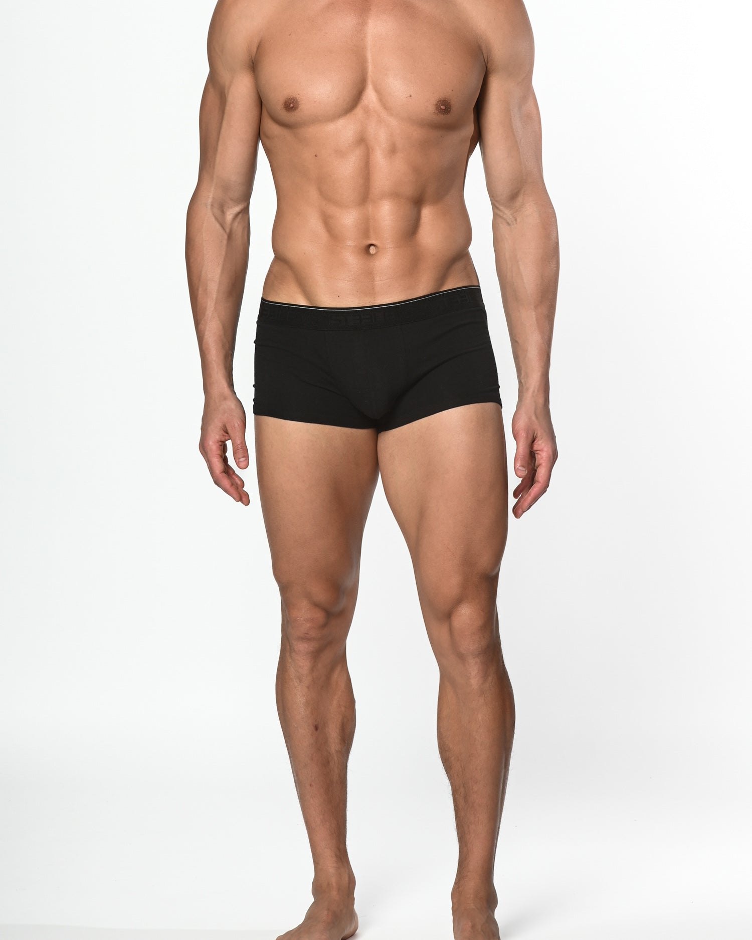 BLACK COTTON/ELASTANE TRUNK ST-10001