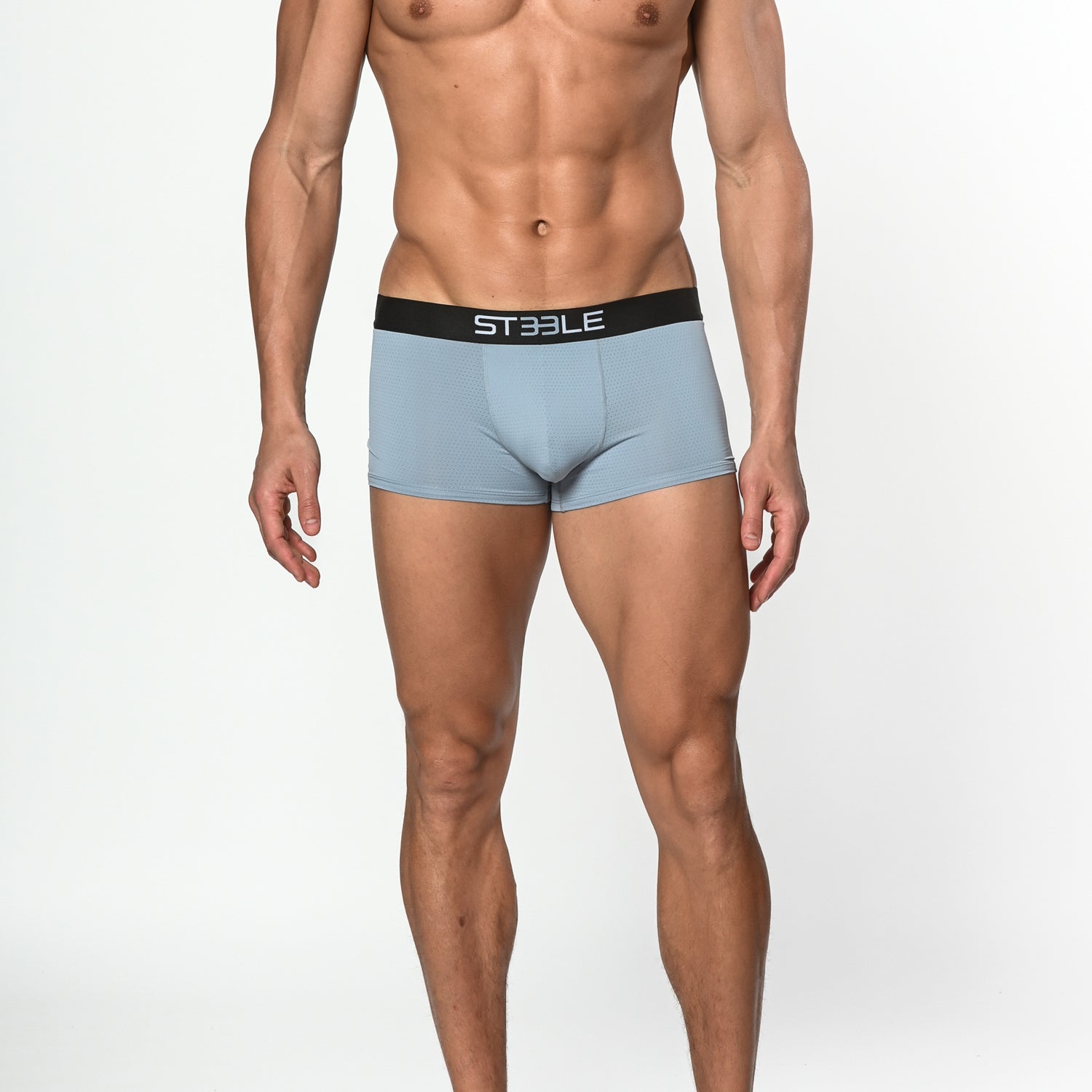SILVER GREY NYLON/ELASTANE AIR MESH SPORTS TRUNK ST-10201