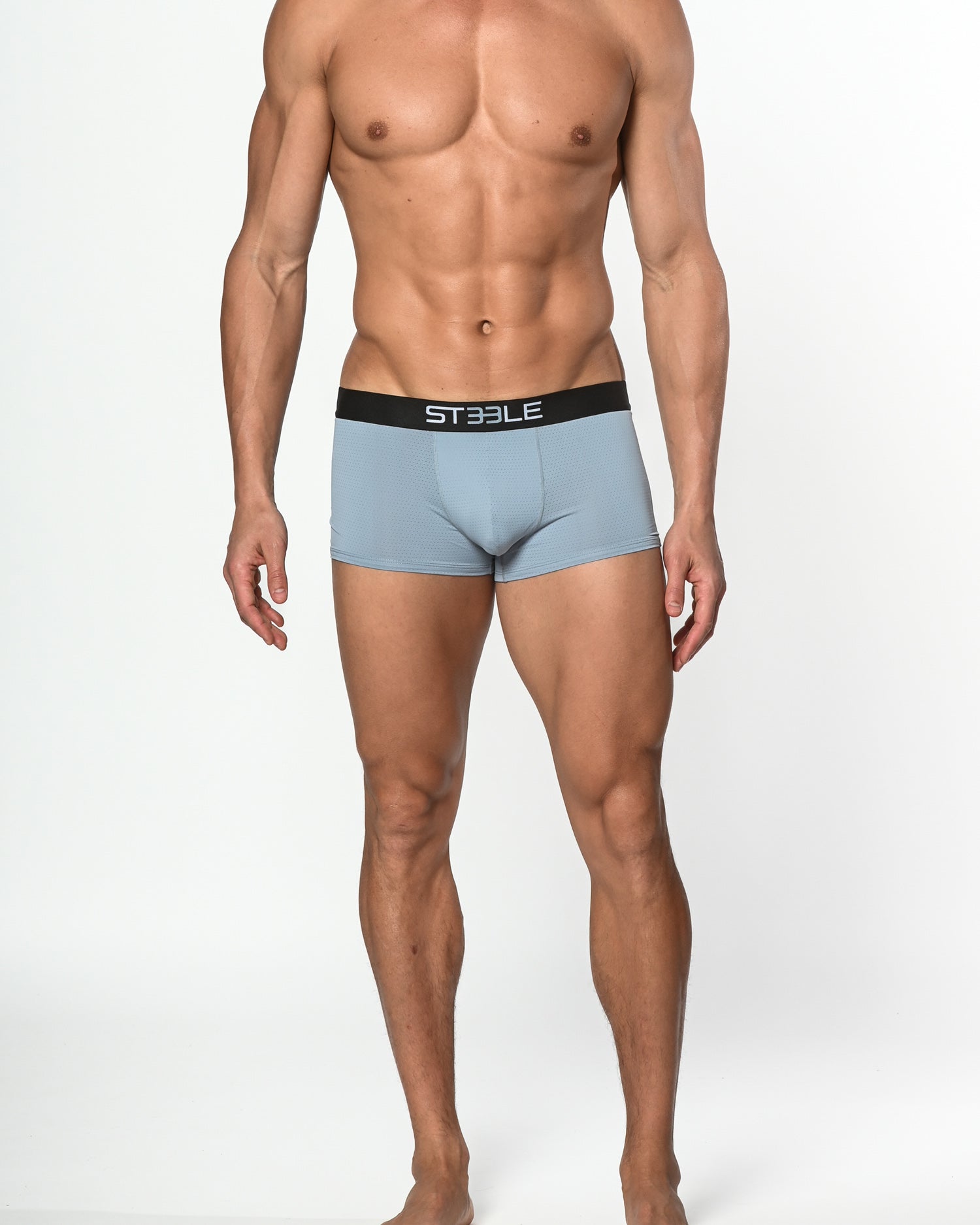 SILVER GREY NYLON/ELASTANE AIR MESH SPORTS TRUNK ST-10201
