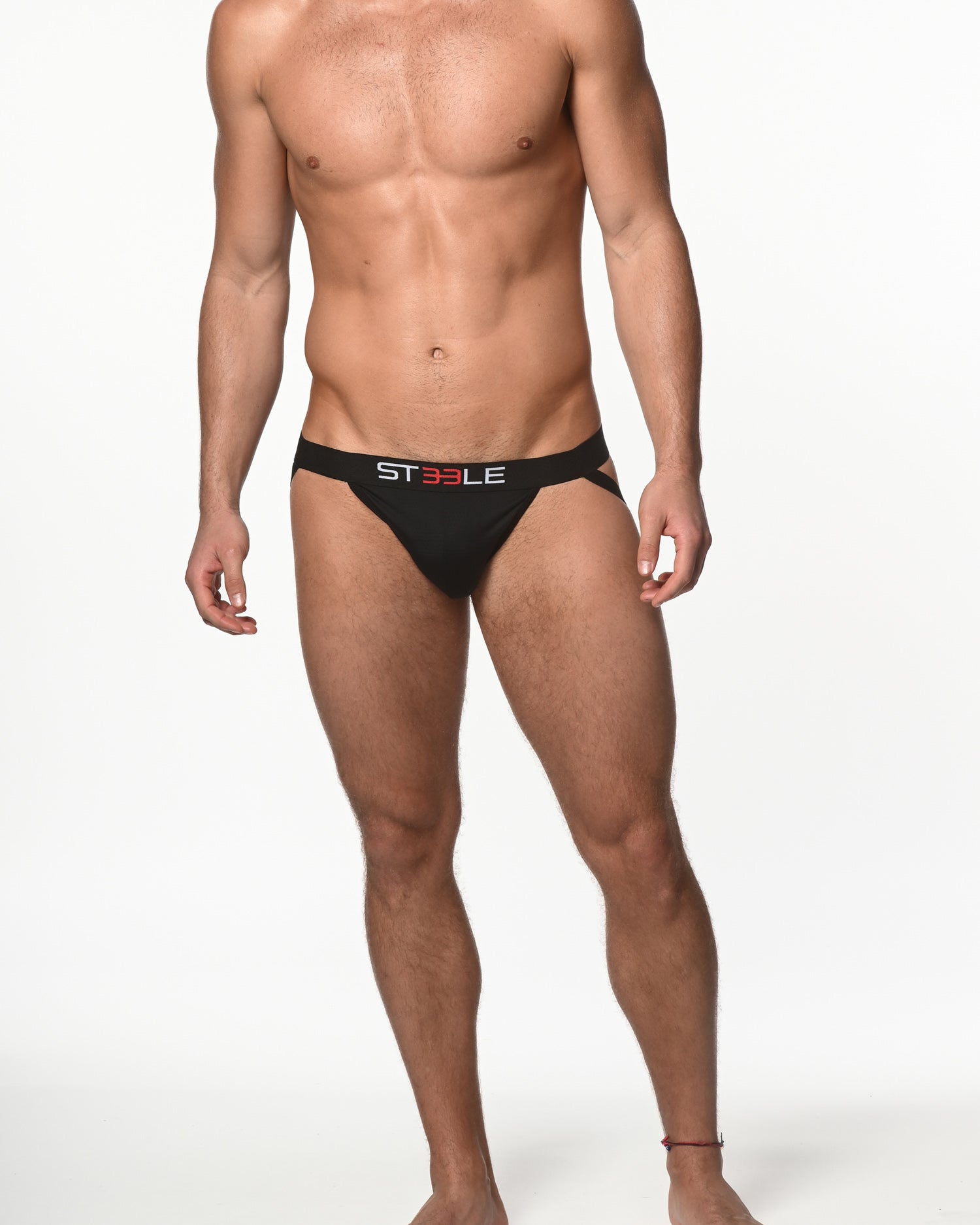 BLACK NYLON/ELASTANE AIR MESH SPORTS JOCKSTRAP ST-10202