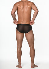 BLACK NYLON/ELASTANE FINE SHEER MESH LOW RISE BRIEF ST-10430