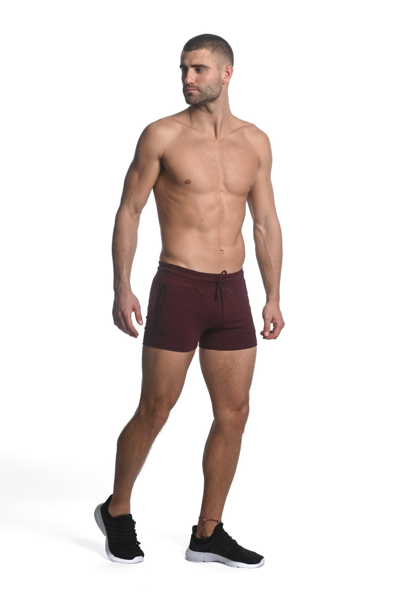 CARDINAL VAULT GYM-TECH 3.5" INSEAM STRETCH SHORTS W/ HEAT WELD ZIPPERS