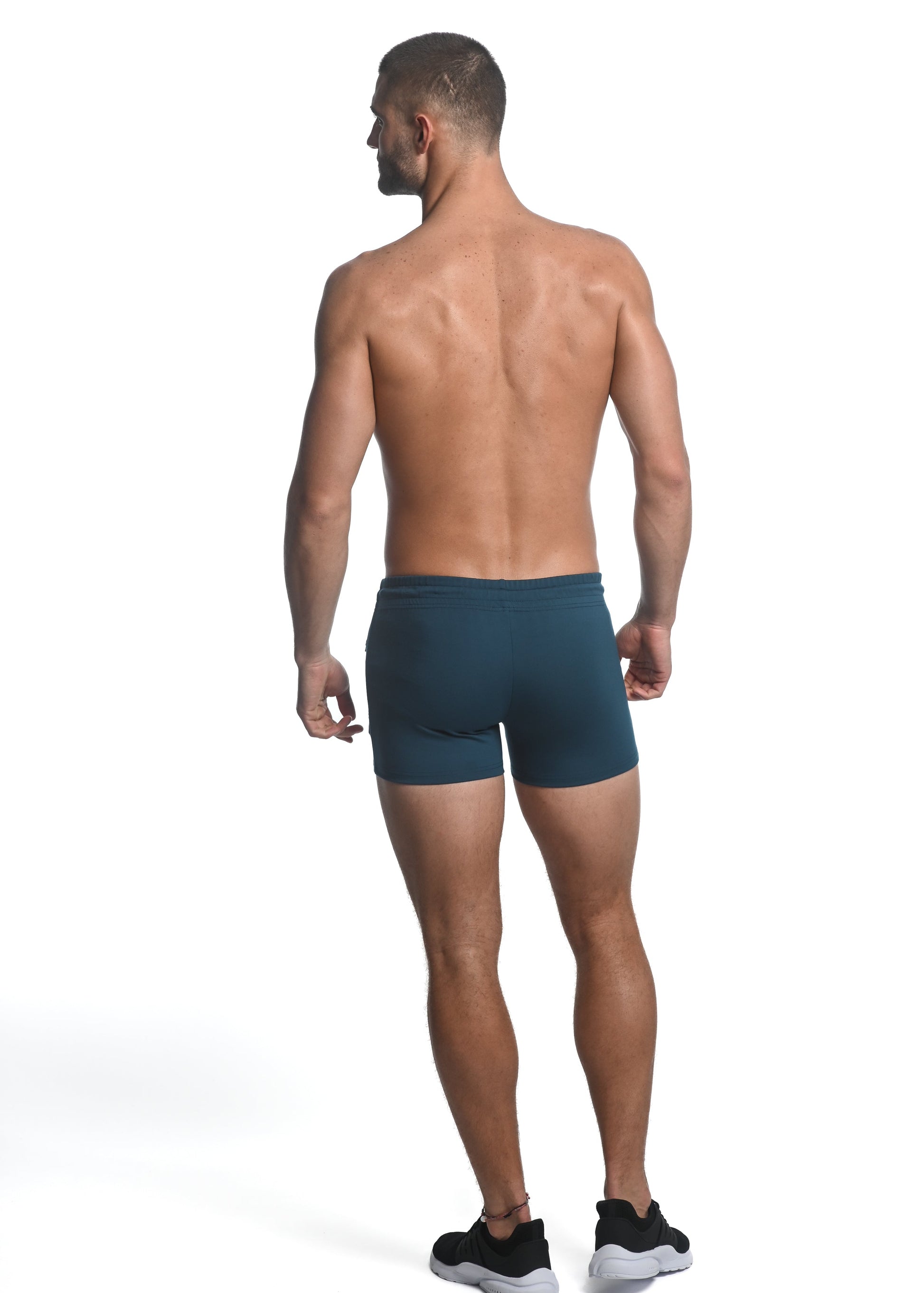 PETROL VAULT GYM-TECH 3.5" INSEAM STRETCH SHORTS W/ HEAT WELD ZIPPERS