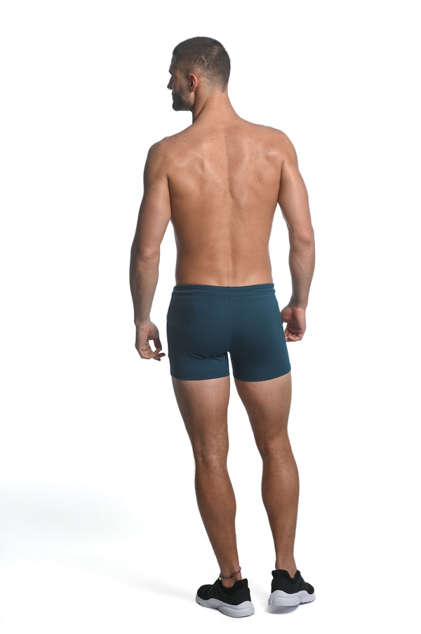 PETROL VAULT GYM-TECH 3.5" INSEAM STRETCH SHORTS W/ HEAT WELD ZIPPERS