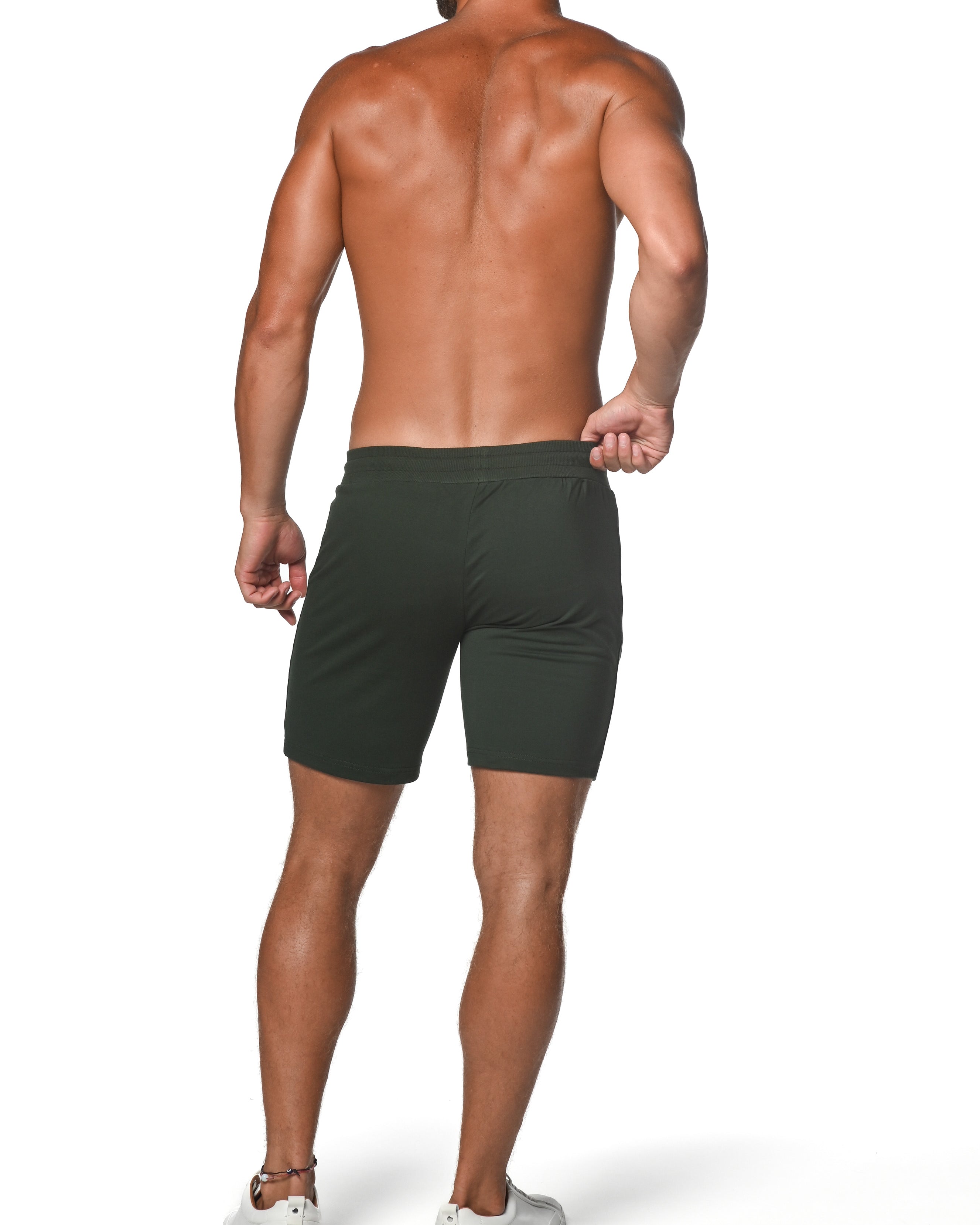 COMBAT GREEN FLEECE FLEX COTTON STRETCH SHORTS ST-10502