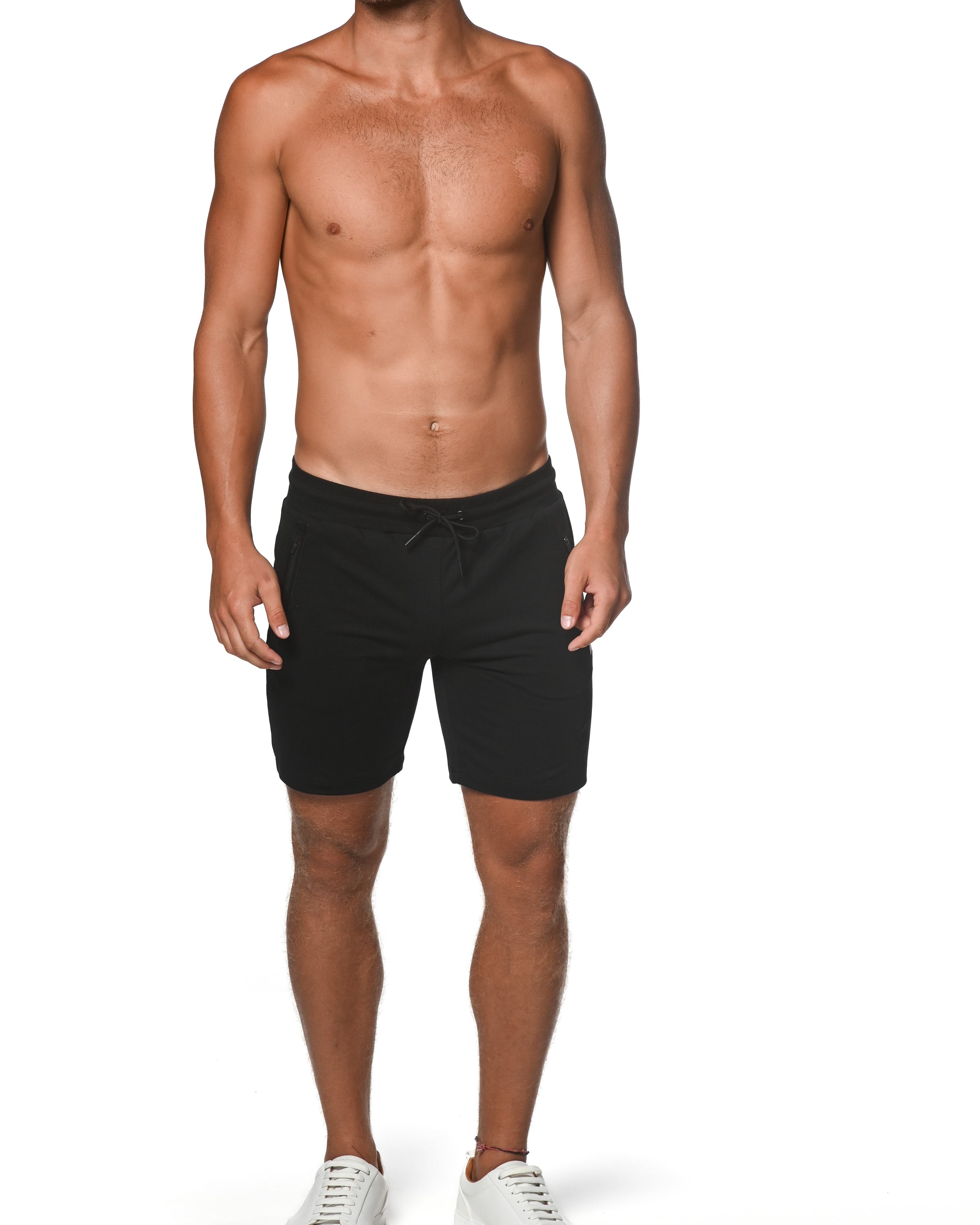 STEALTH BLACK FLEECE FLEX COTTON STRETCH SHORTS ST-10502