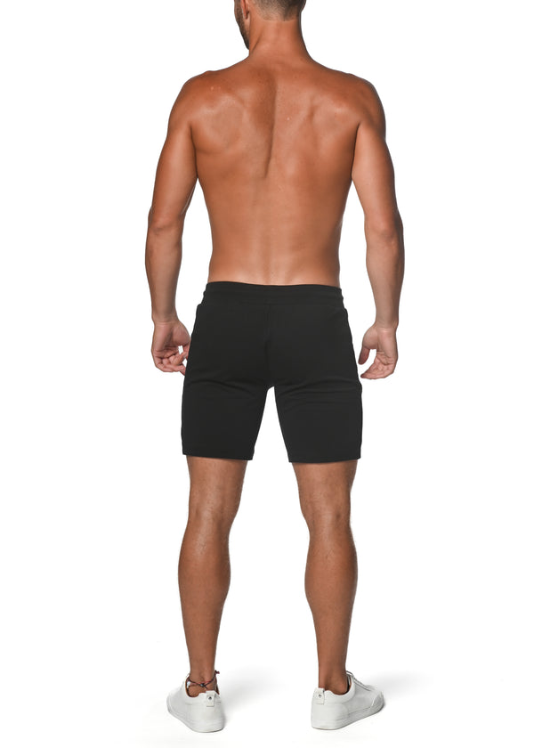 STEALTH BLACK FLEECE FLEX COTTON STRETCH SHORTS ST-10502