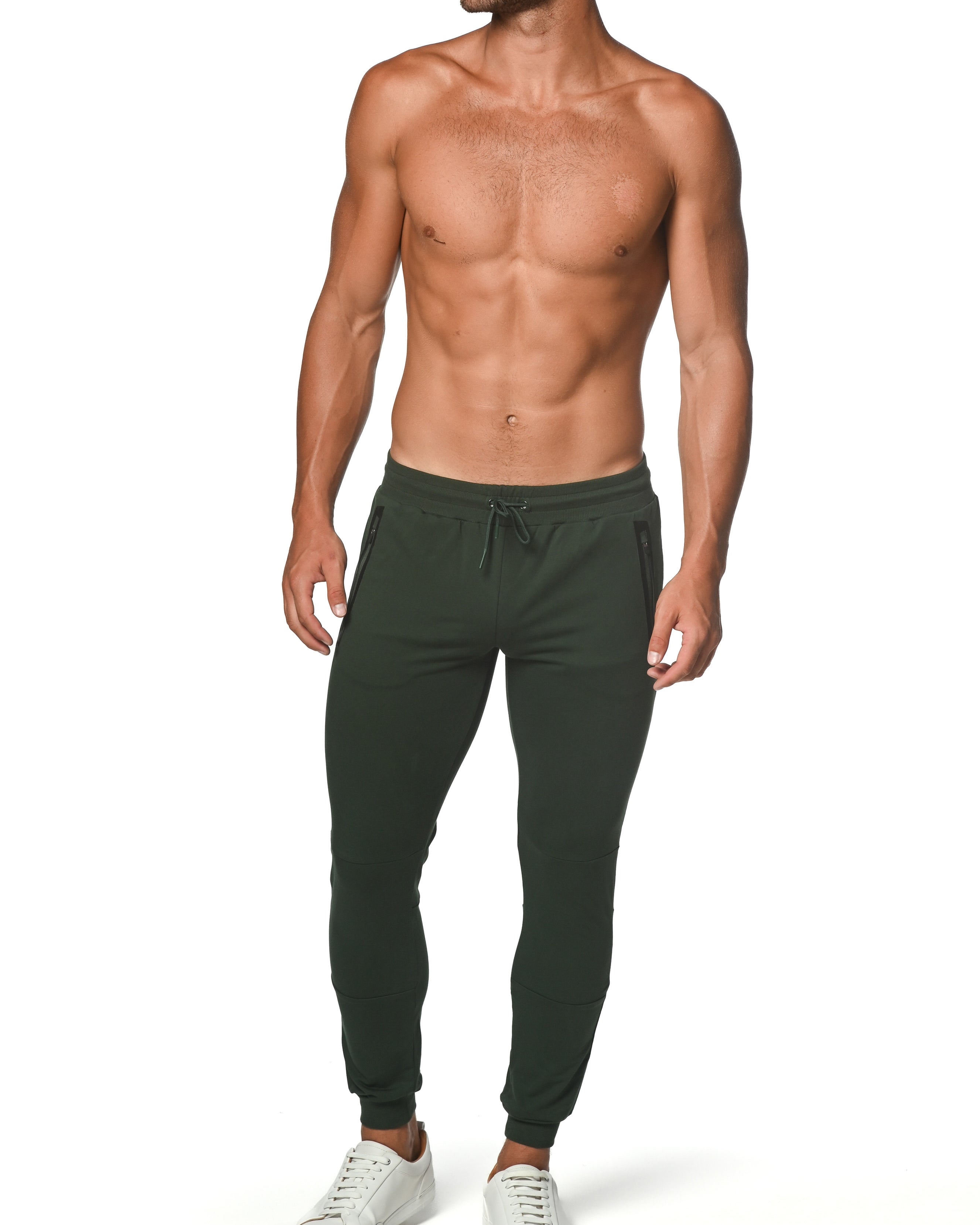 COMBAT GREEN FLEECE FLEX COTTON STRETCH JOGGER ST-10503