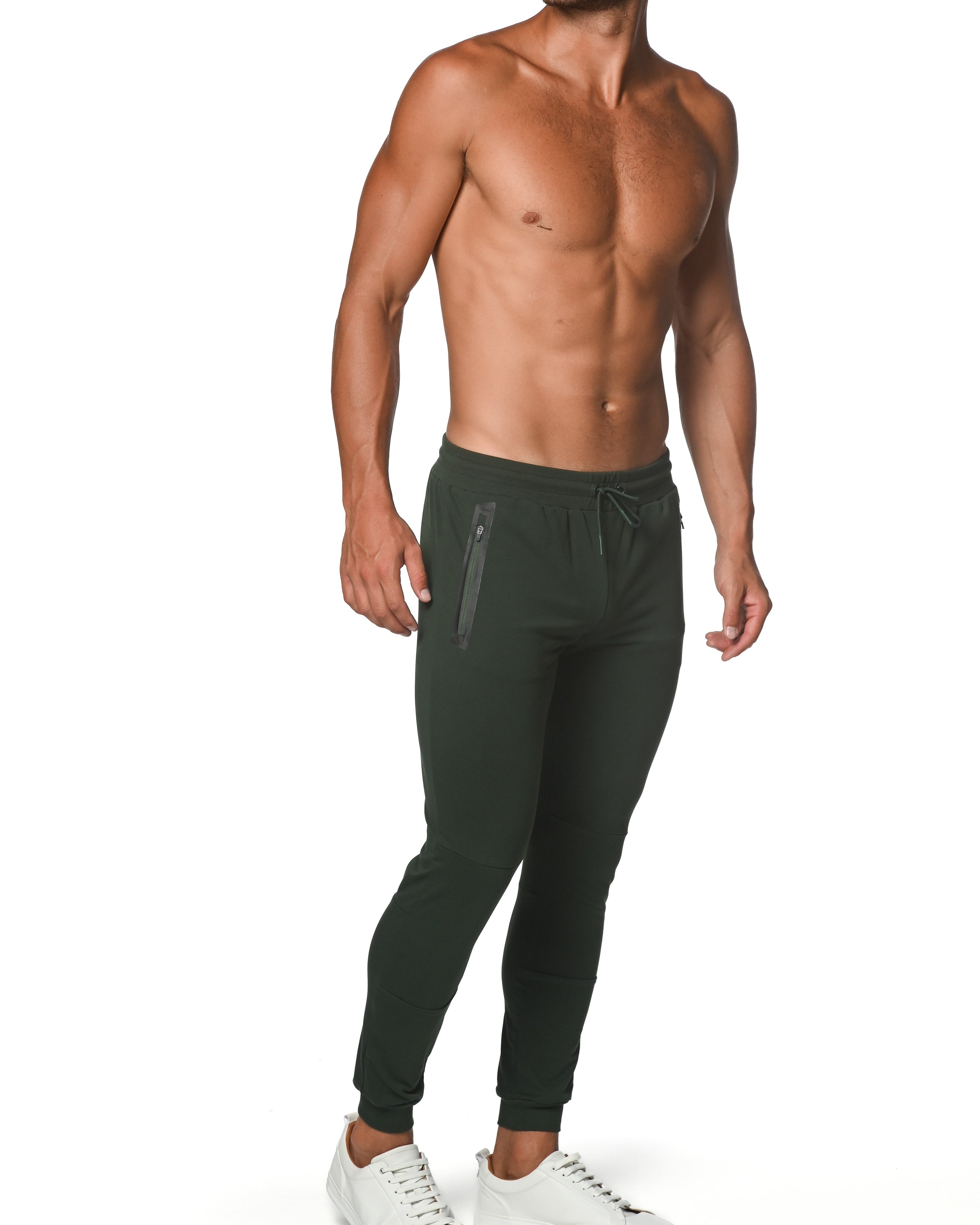 COMBAT GREEN FLEECE FLEX COTTON STRETCH JOGGER ST-10503