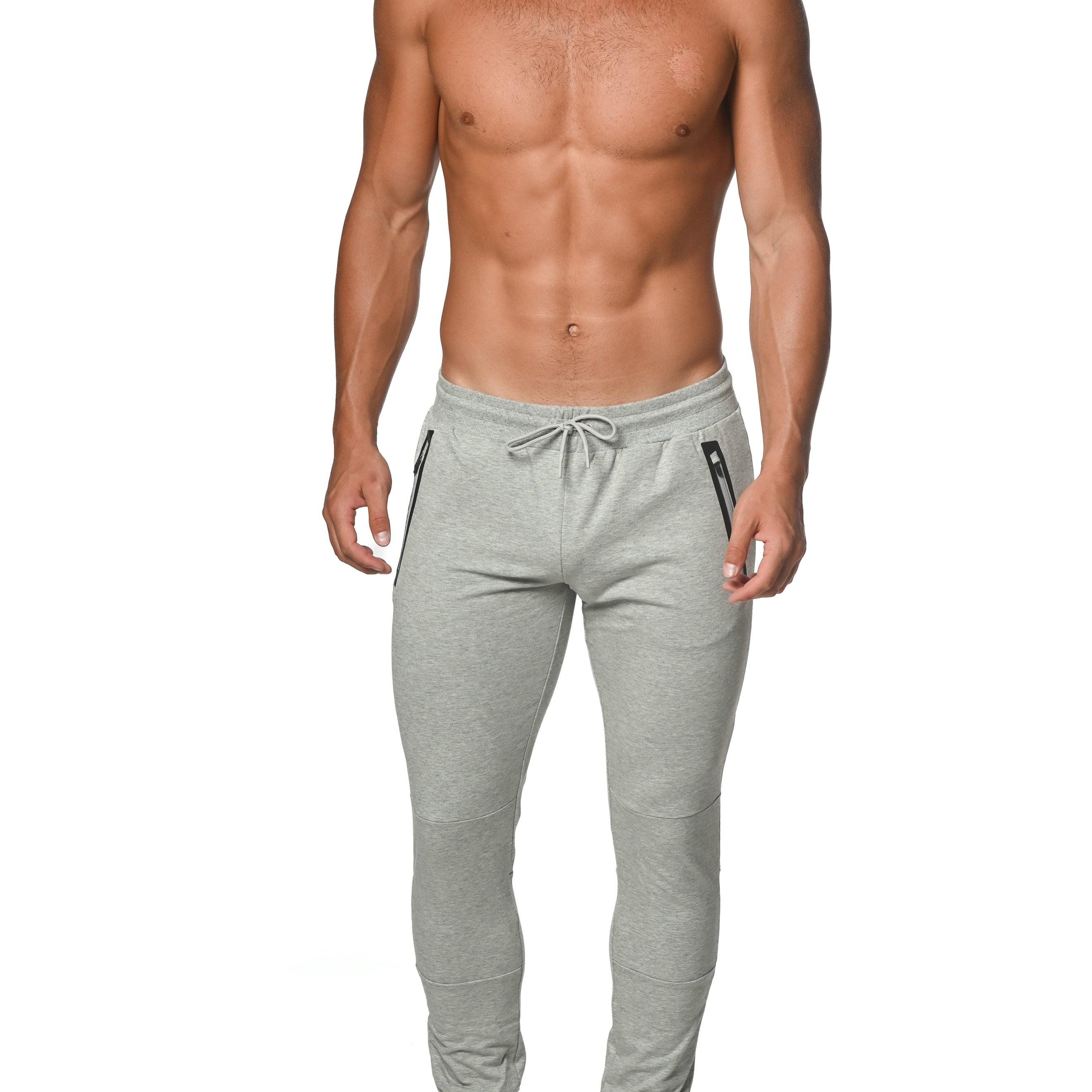 GREY MELANGE FLEECE FLEX COTTON STRETCH JOGGER ST-10503