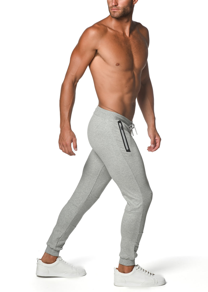 GREY MELANGE FLEECE FLEX COTTON STRETCH JOGGER ST-10503