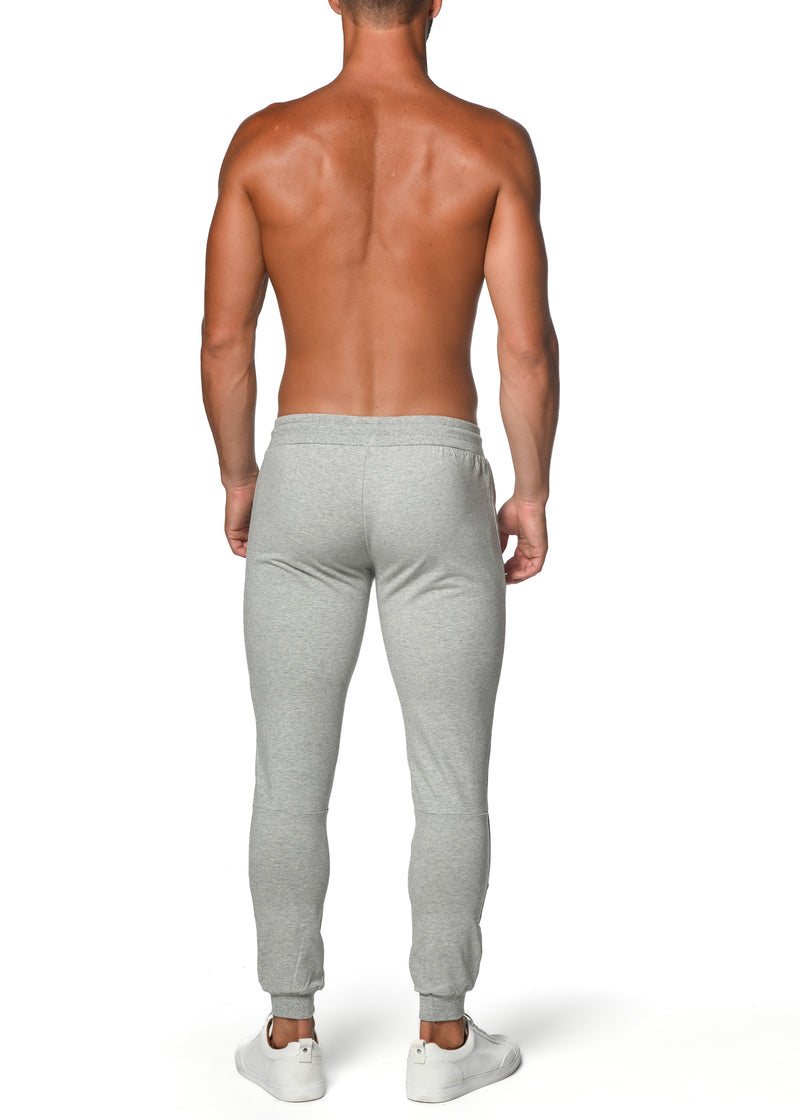GREY MELANGE FLEECE FLEX COTTON STRETCH JOGGER ST-10503