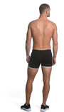 BLACK SPRINTER 3.5" INSEAM STRETCH GYM SHORTS W/ HEAT WELD ZIPPERS