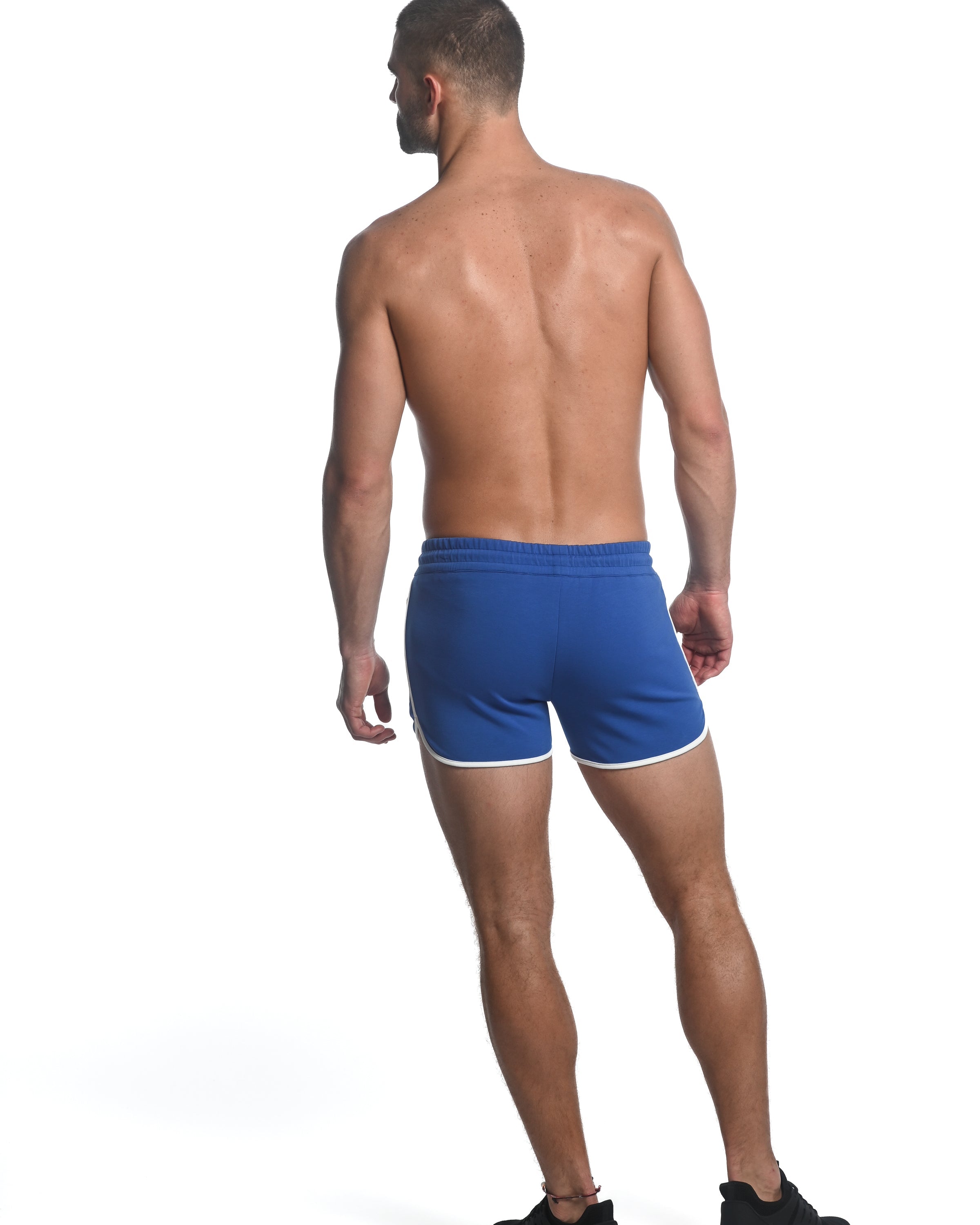 COBALT SPRINTER 3.5" INSEAM STRETCH GYM SHORTS W/ HEAT WELD ZIPPERS