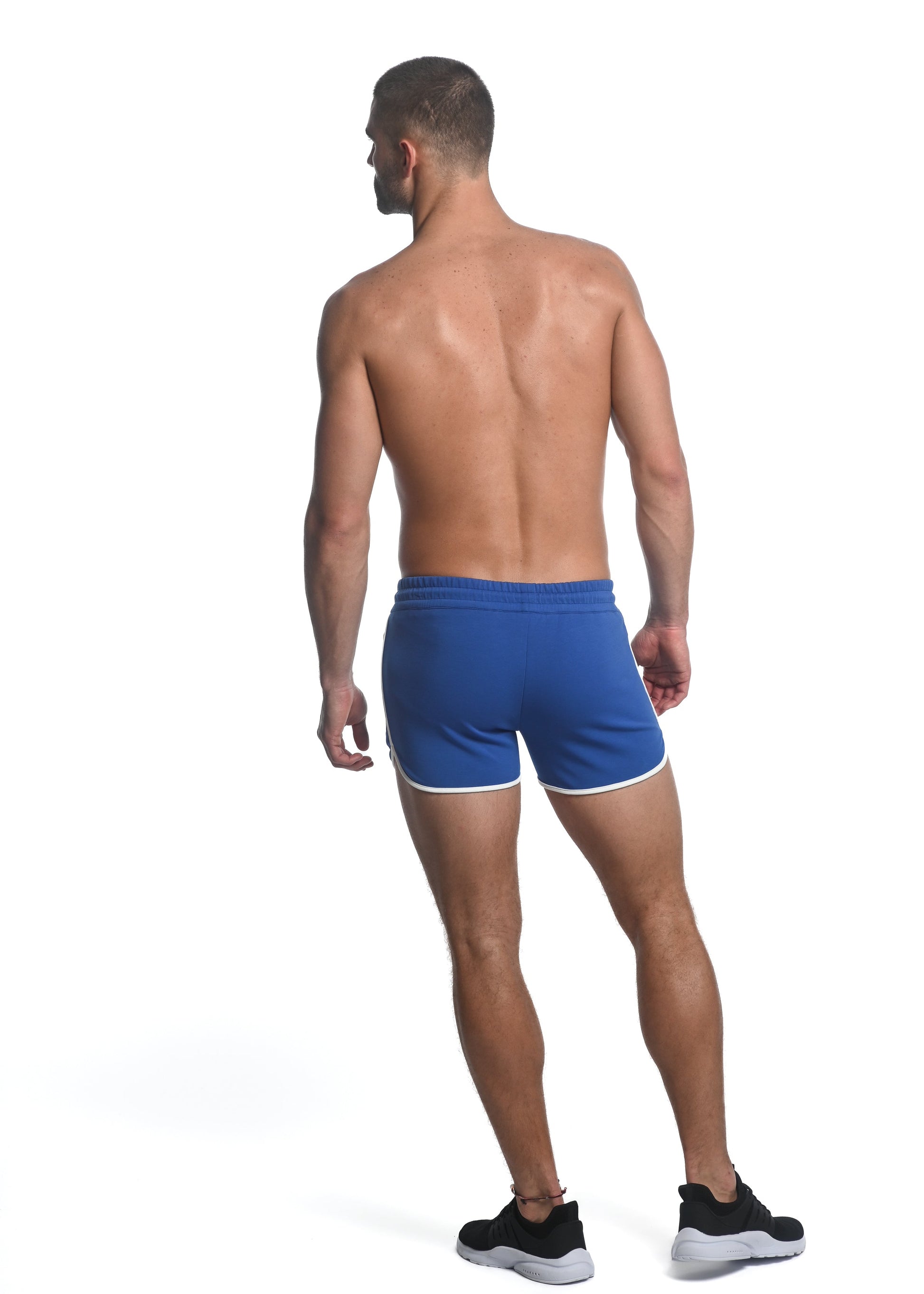 COBALT SPRINTER 3.5" INSEAM STRETCH GYM SHORTS W/ HEAT WELD ZIPPERS