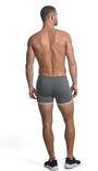 SLATE BLUE SPRINTER 3.5" INSEAM STRETCH GYM SHORTS W/ HEAT WELD ZIPPERS