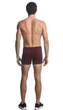 CURRANT RED ALPHA 3.5" INSEAM STRETCH GYM SHORTS W/ HEAT WELD ZIPPERS