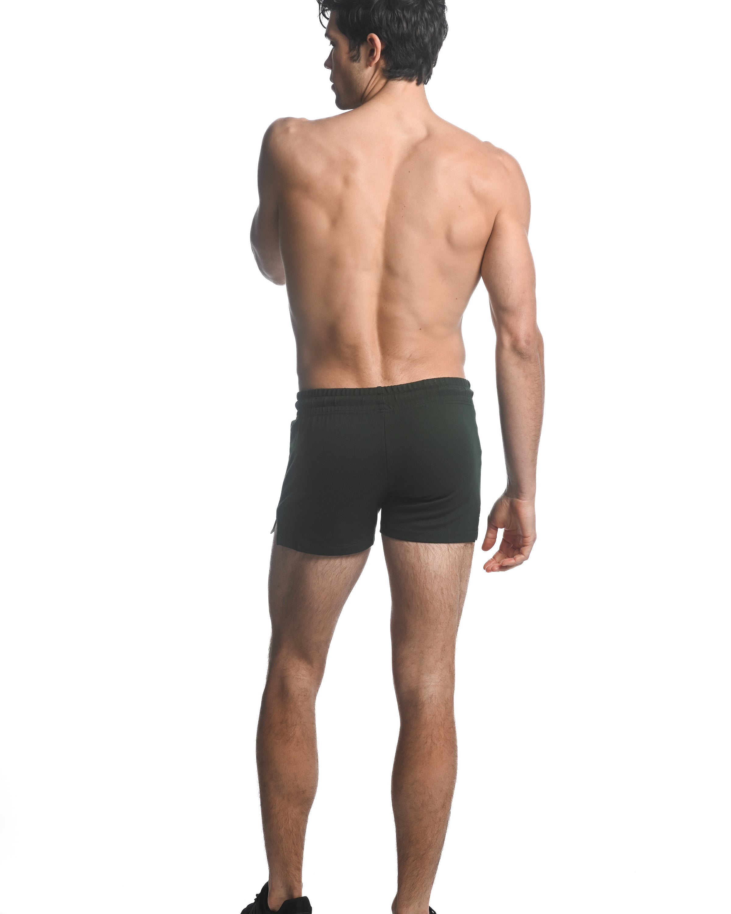 NORI GREEN ALPHA 3.5" INSEAM STRETCH GYM SHORTS W/ HEAT WELD ZIPPERS ST-10506