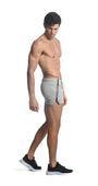 SILVER ASH ALPHA 3.5" INSEAM STRETCH GYM SHORTS W/ HEAT WELD ZIPPERS
