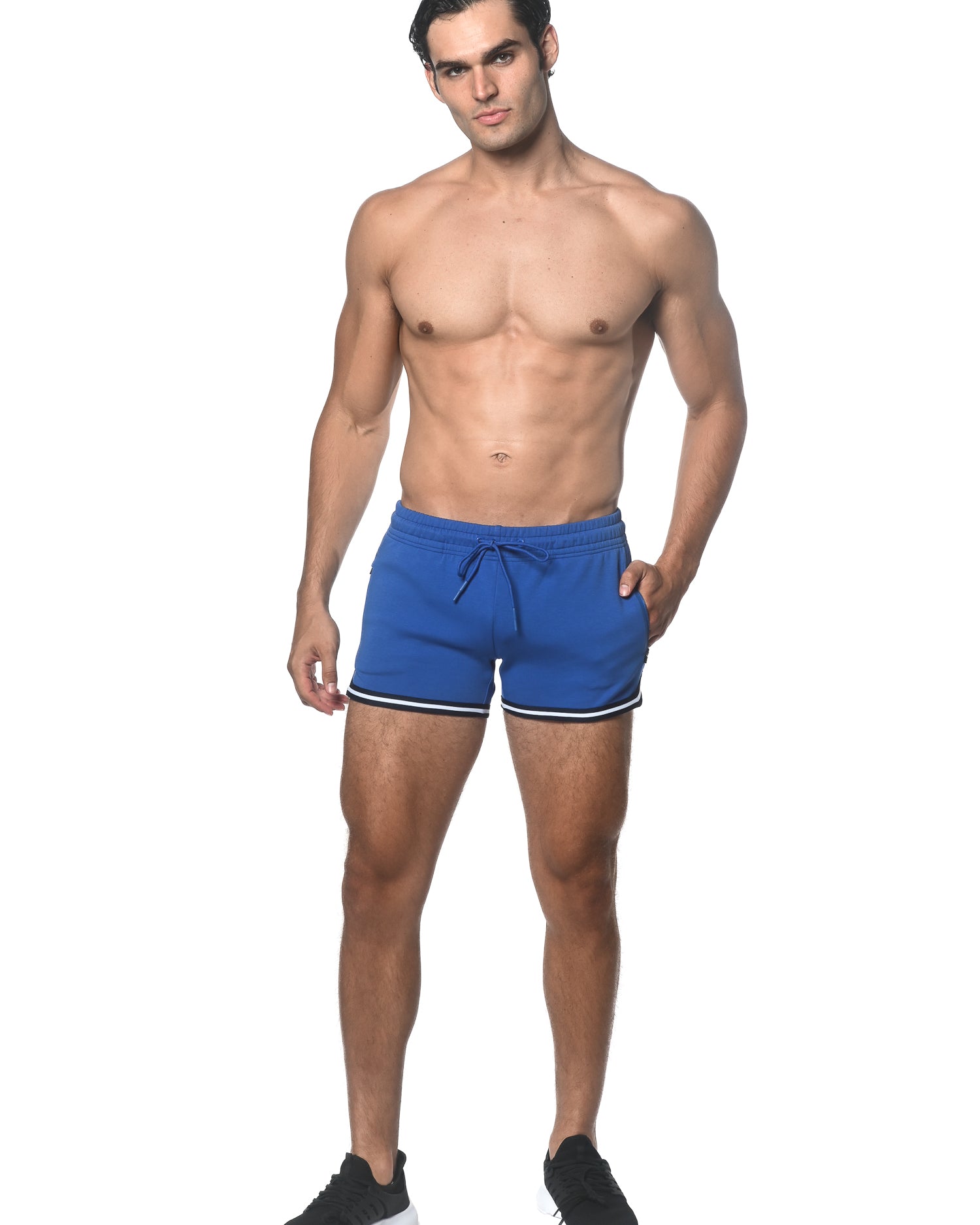 COBALT COURT 3.5 INSEAM GYM SHORT W/TAPING STA-10508