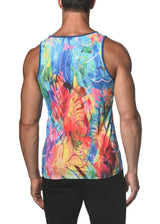 ROYAL RAINBOW TROPICS PRINTED MESH TANK TOP  ST-11069