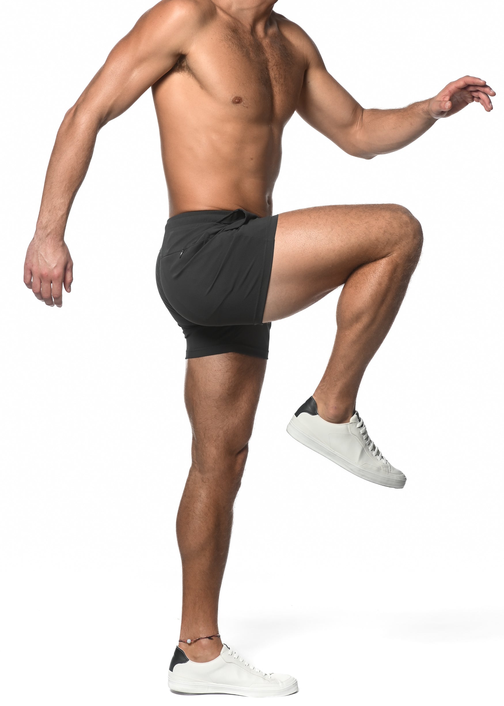 CHARCOAL TEXTURED STRETCH PERFORMANCE SHORTS ST-1466-54