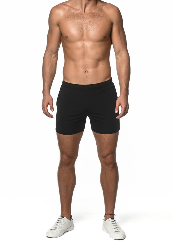 BLACK TEXTURED STRETCH PERFORMANCE SHORTS ST-1466-54