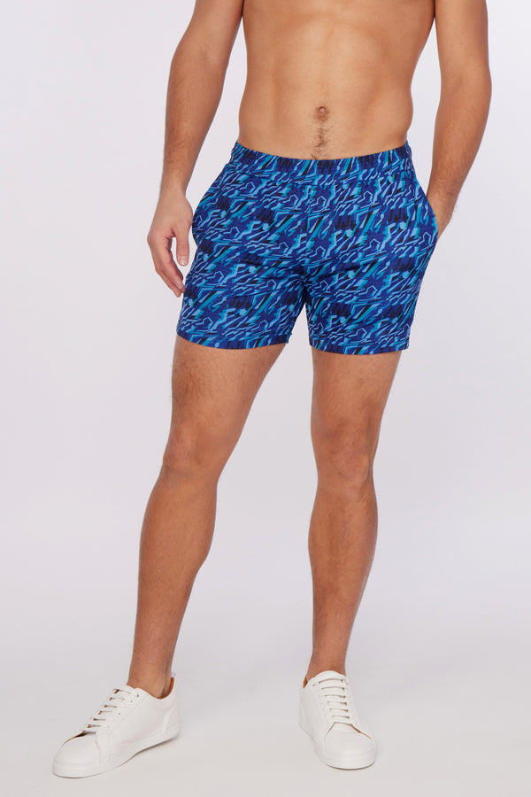 NAVY/BLUE WEB LINK STRETCH PERFORMANCE SHORTS ST-1466-59 Final Sale