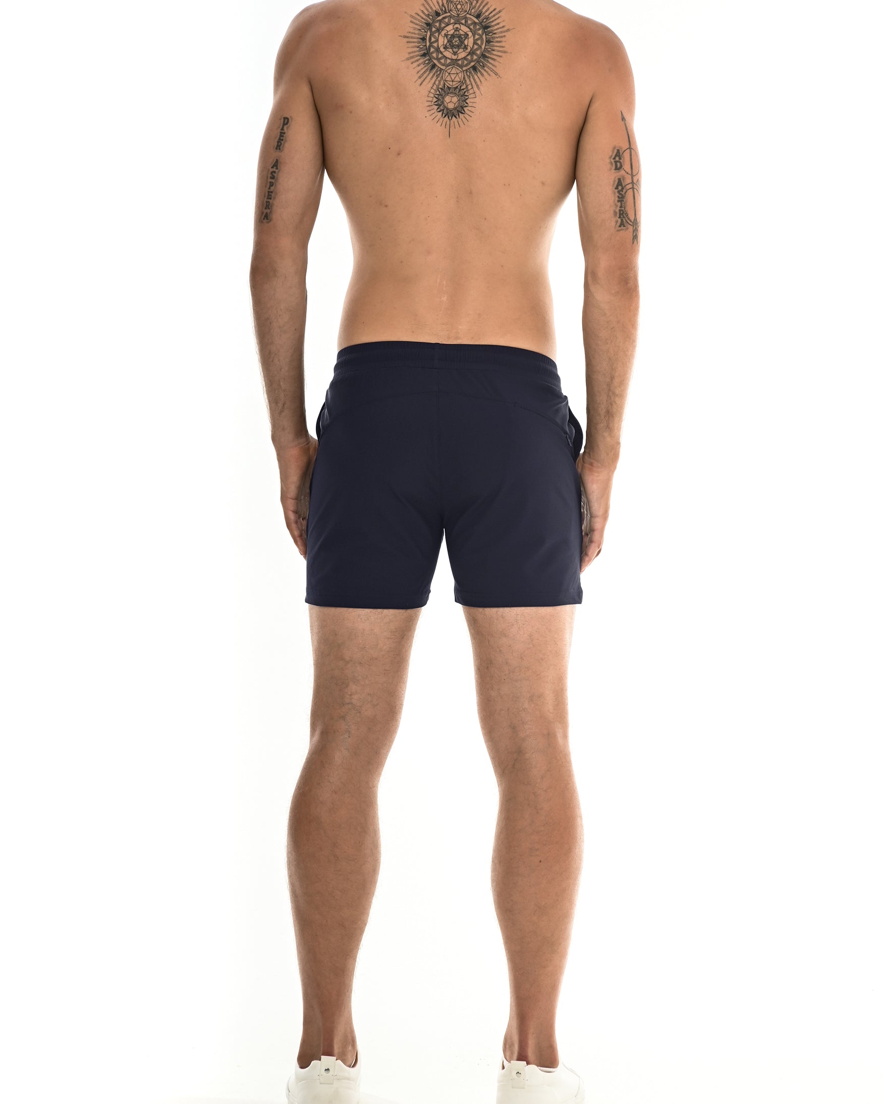 NAVY DIAMOND WEAVE PERFORMANCE SHORTS ST-1466-62