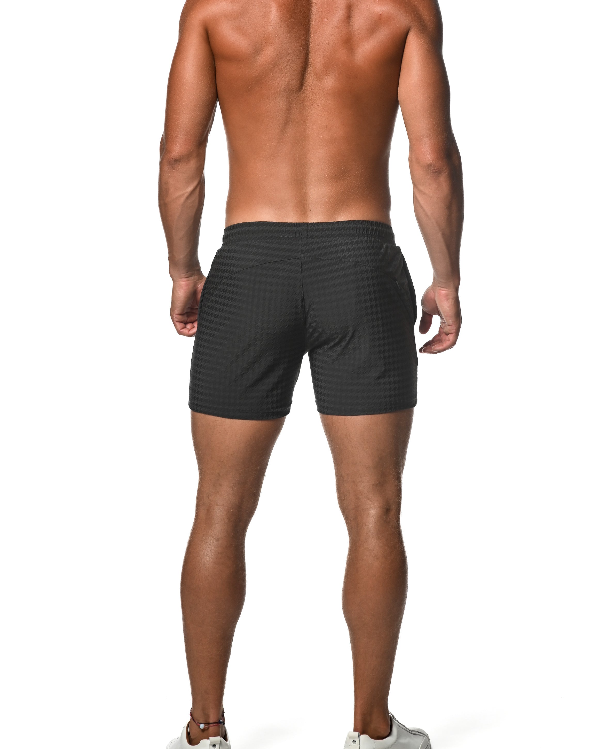 CHARCOAL HOUNDSTOOTH STRETCH PERFORMANCE SHORTS  ST-1466-76