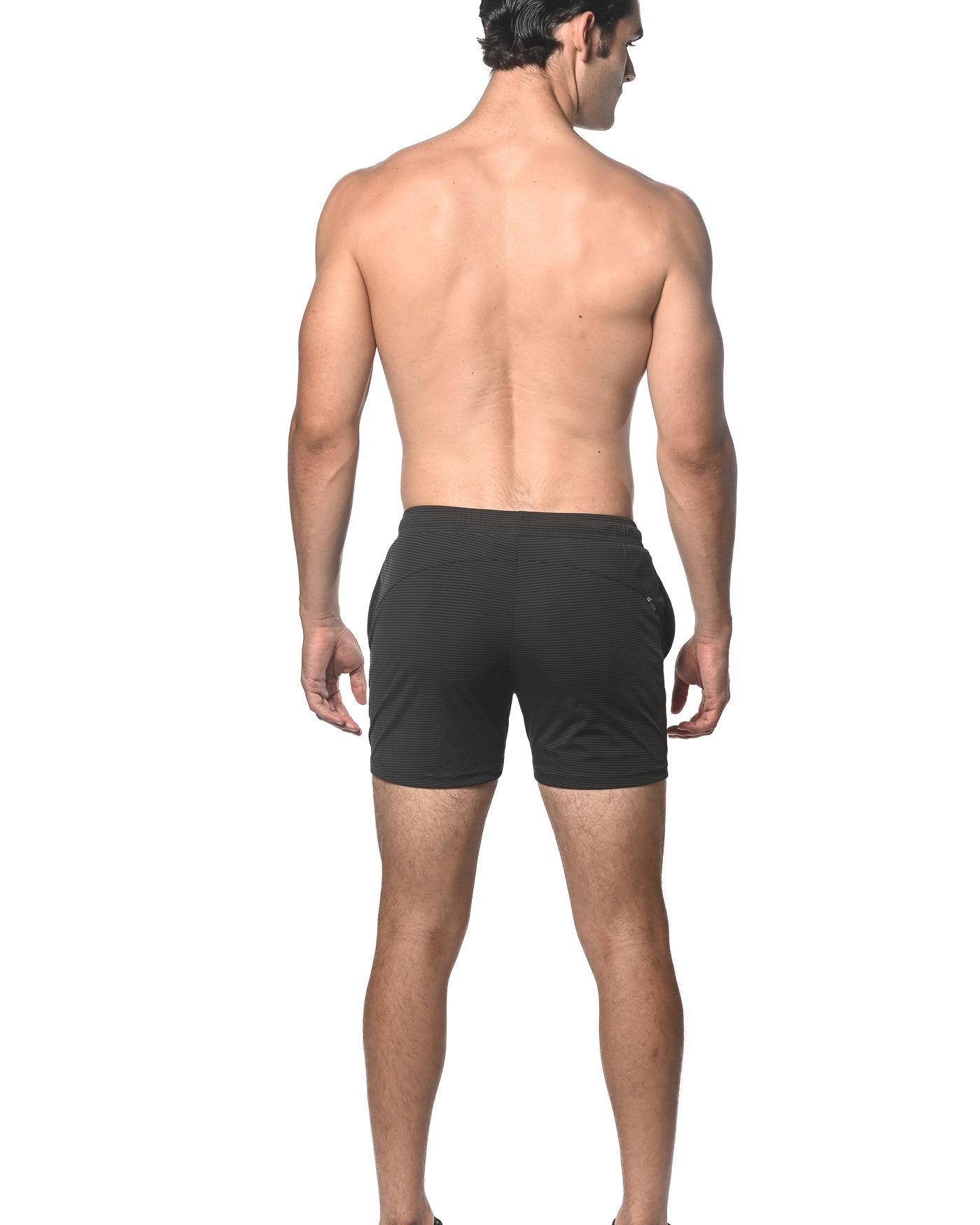 BLACK/GREY STRIPE PERFORMANCE SHORTS ST-1466-90
