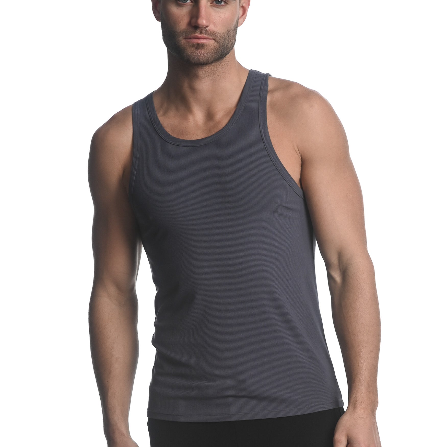 STEEL GREY RIB MODAL TANK  ST-16004