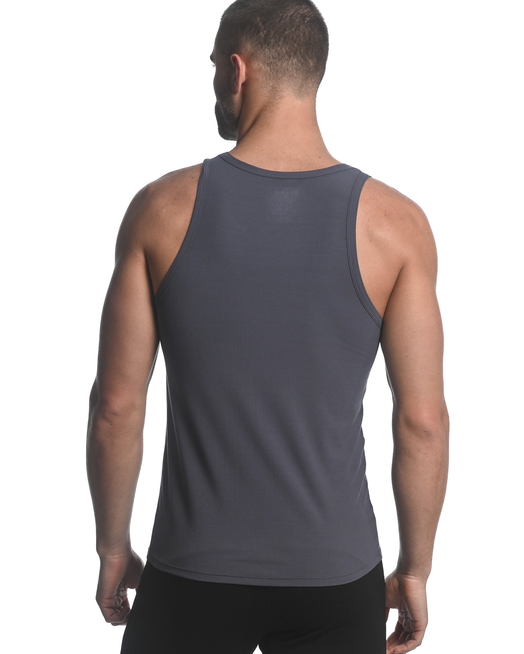 STEEL GREY RIB MODAL TANK  ST-16004