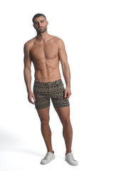 BLACK/SAND SPADES 5" INSEAM JACQUARD STRETCH KNIT JEANS SHORTS LIMITED EDITION ST-1932-42-LX
