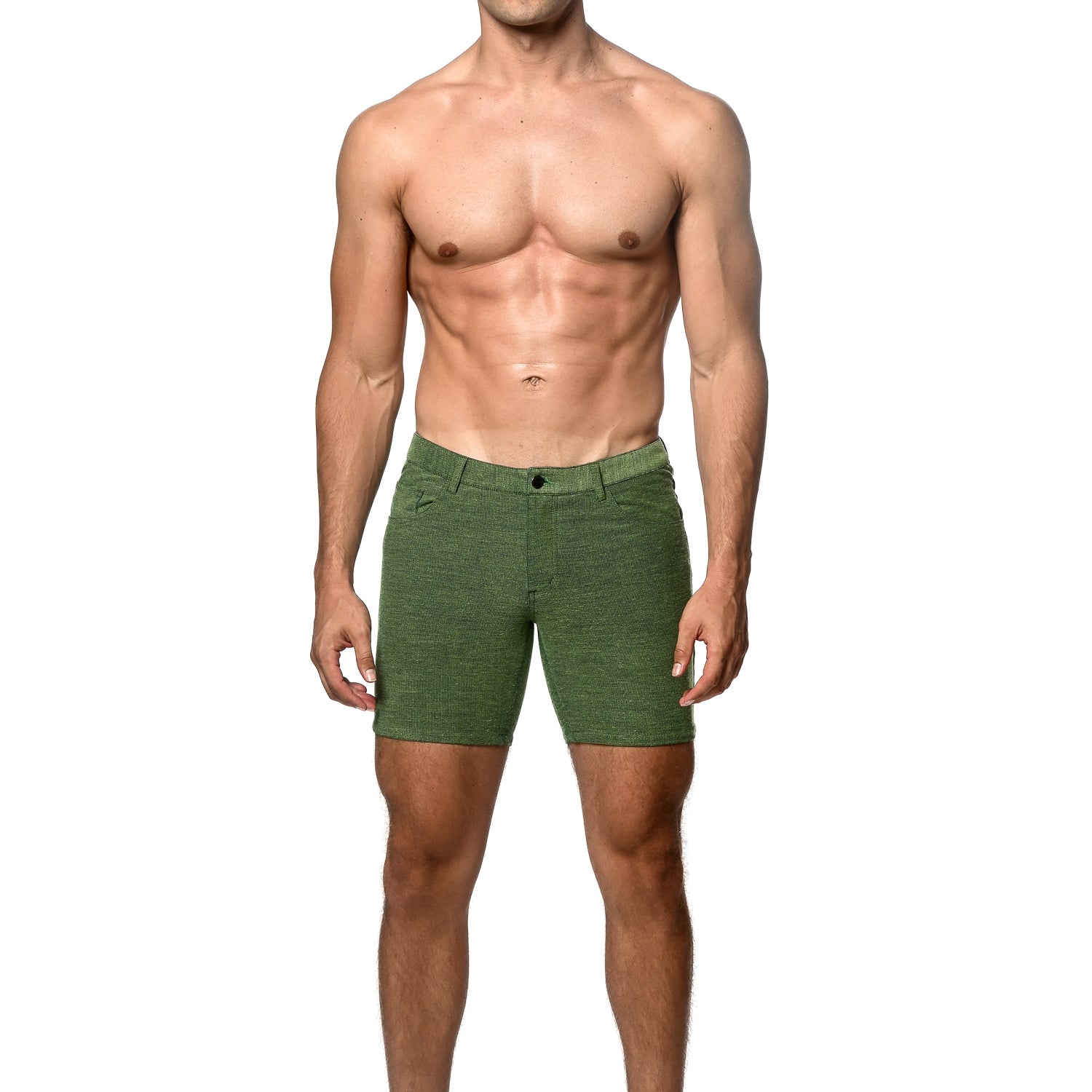 GREEN ENVY 5" WASHED LOOPBACK STRETCH KNIT SHORTS ST-1932-45
