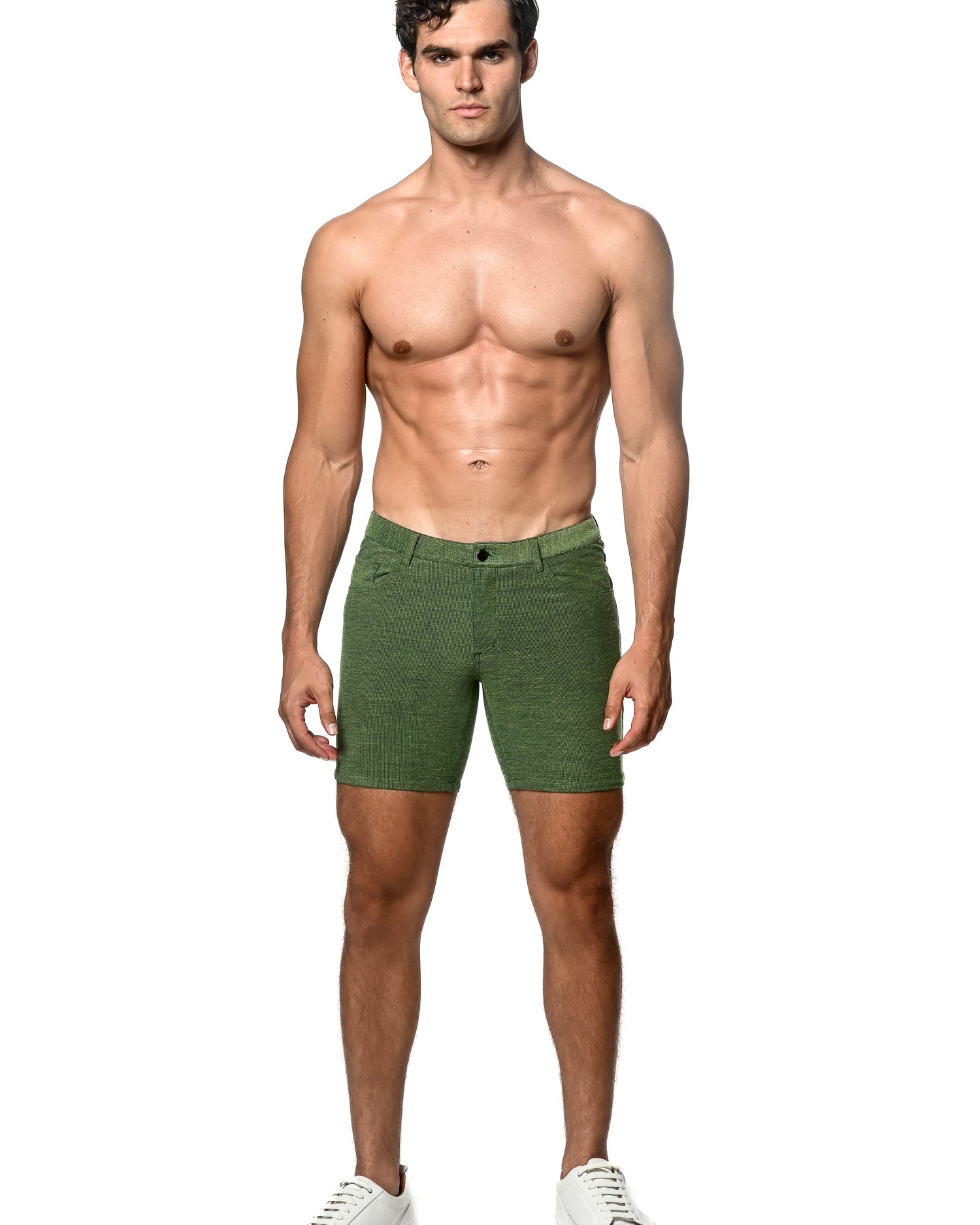 GREEN ENVY 5" WASHED LOOPBACK STRETCH KNIT SHORTS ST-1932-45