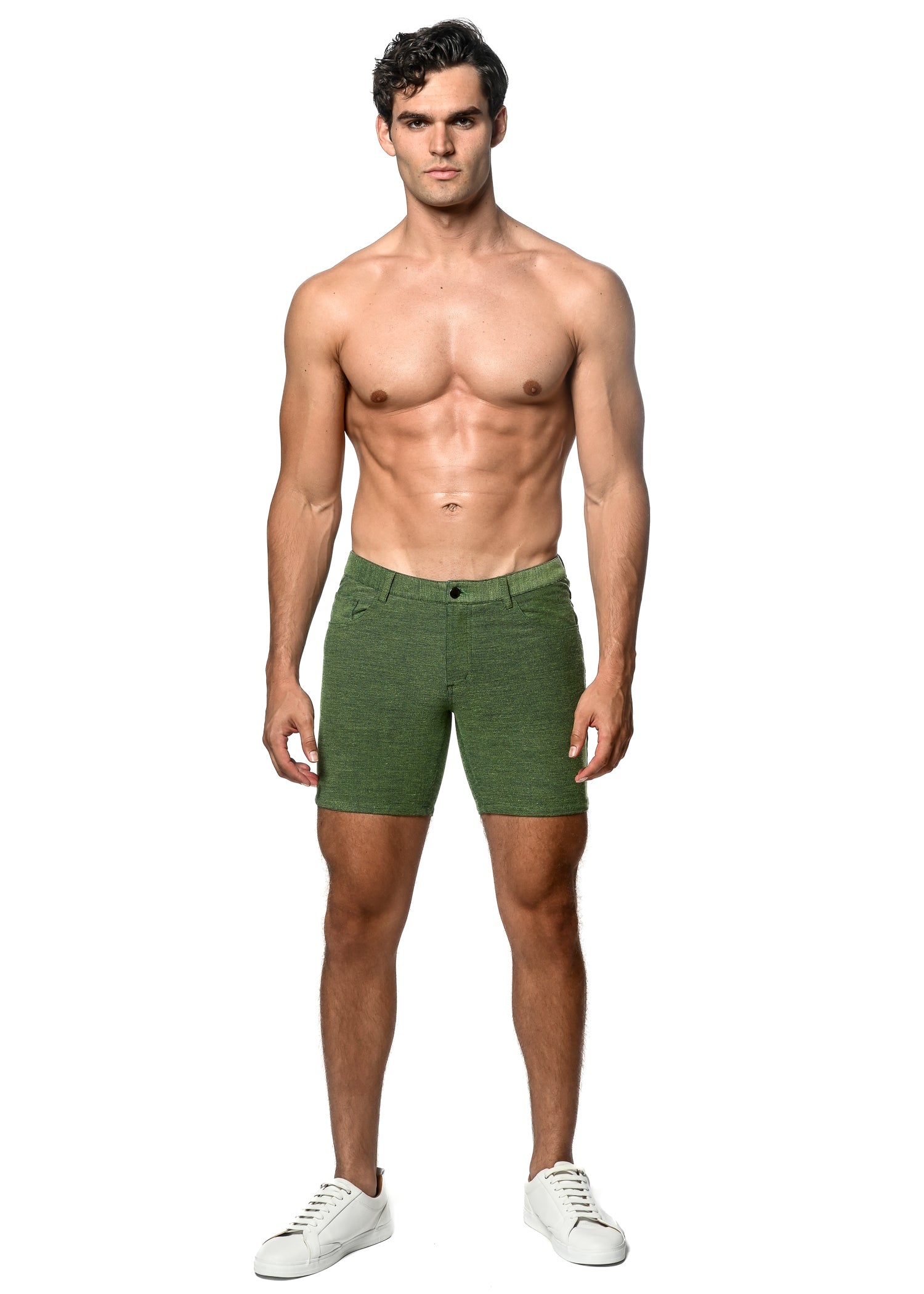 GREEN ENVY 5" WASHED LOOPBACK STRETCH KNIT SHORTS ST-1932-45