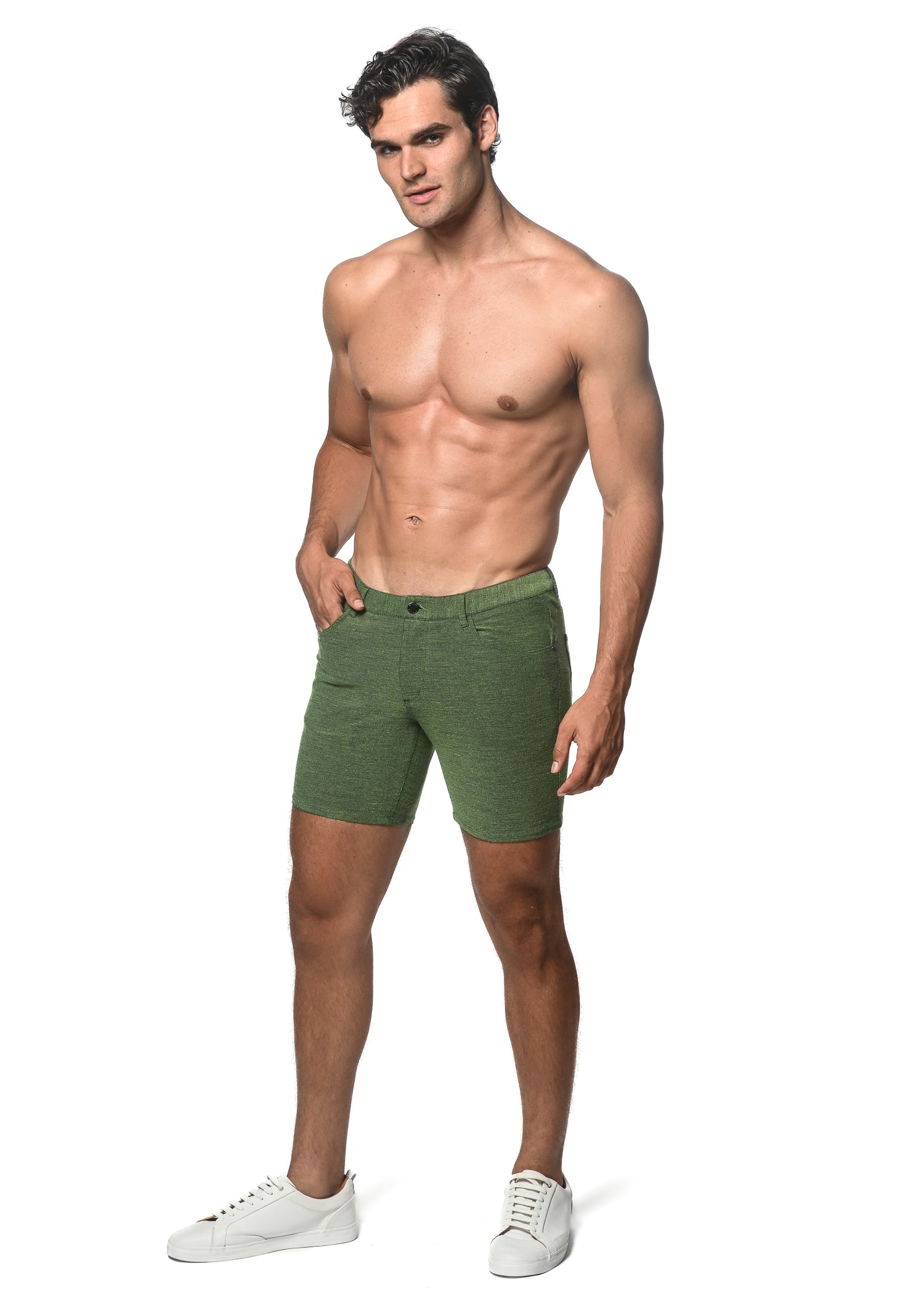 GREEN ENVY 5" WASHED LOOPBACK STRETCH KNIT SHORTS ST-1932-45