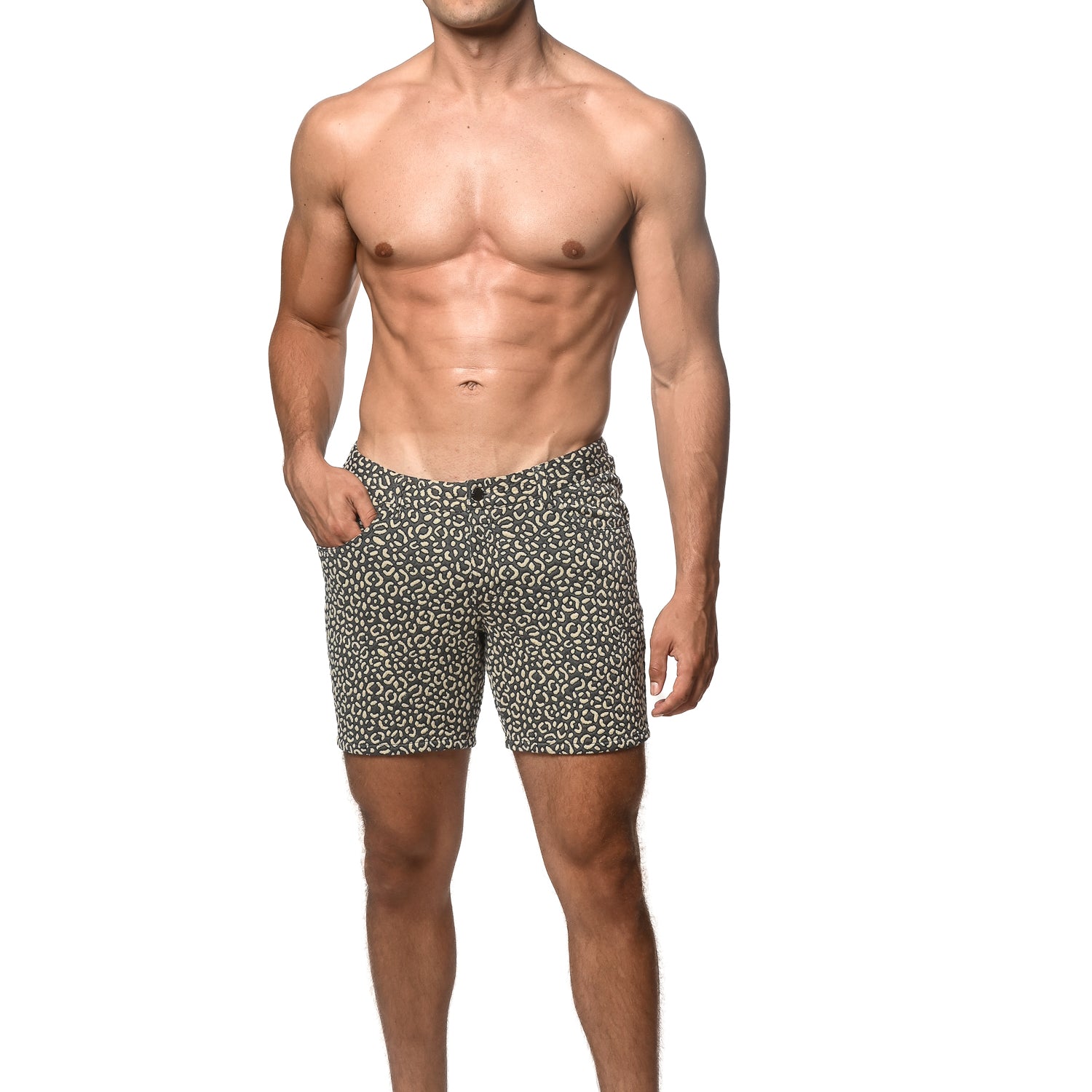 SAND PEBBLES 5" JACQUARD STRETCH KNIT SHORT ST-1932-46