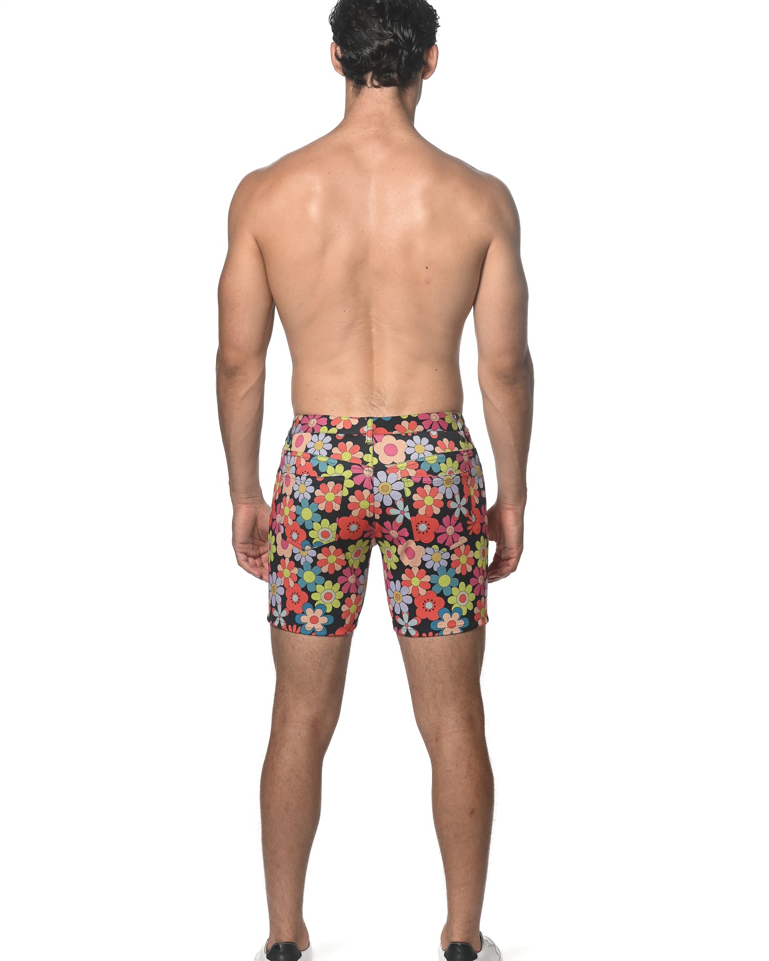 SURF/FLAME FLORAL 5" INSEAM PRINTED STRETCH KNIT SHORTS ST-1932-53
