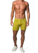 CHARTREUSE 5" INSEAM STRETCH KNIT JEANS SHORTS  ST-1932