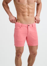 CREPE PINK 5" INSEAM SOLID STRETCH KNIT JEANS SHORT ST-1932