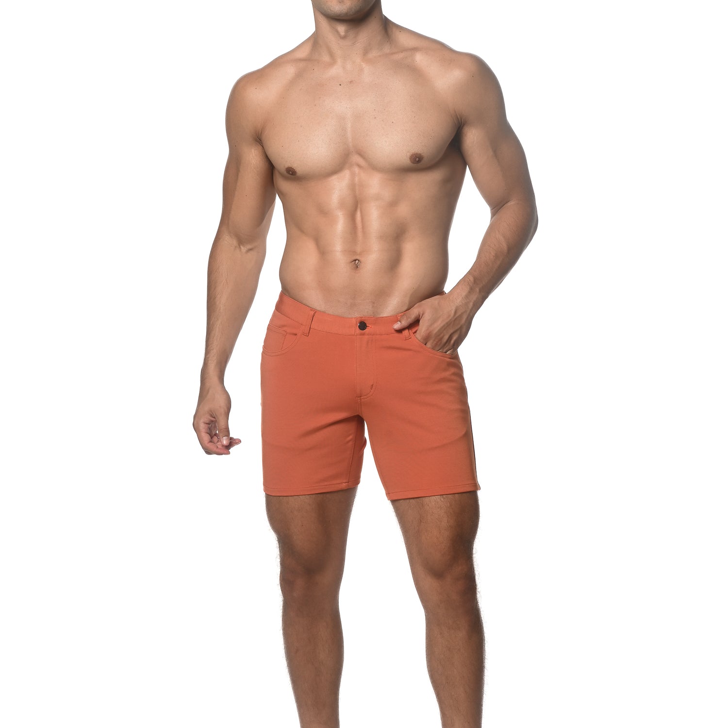 FLAME 5" INSEAM STRETCH KNIT JEANS SHORTS ST-1932