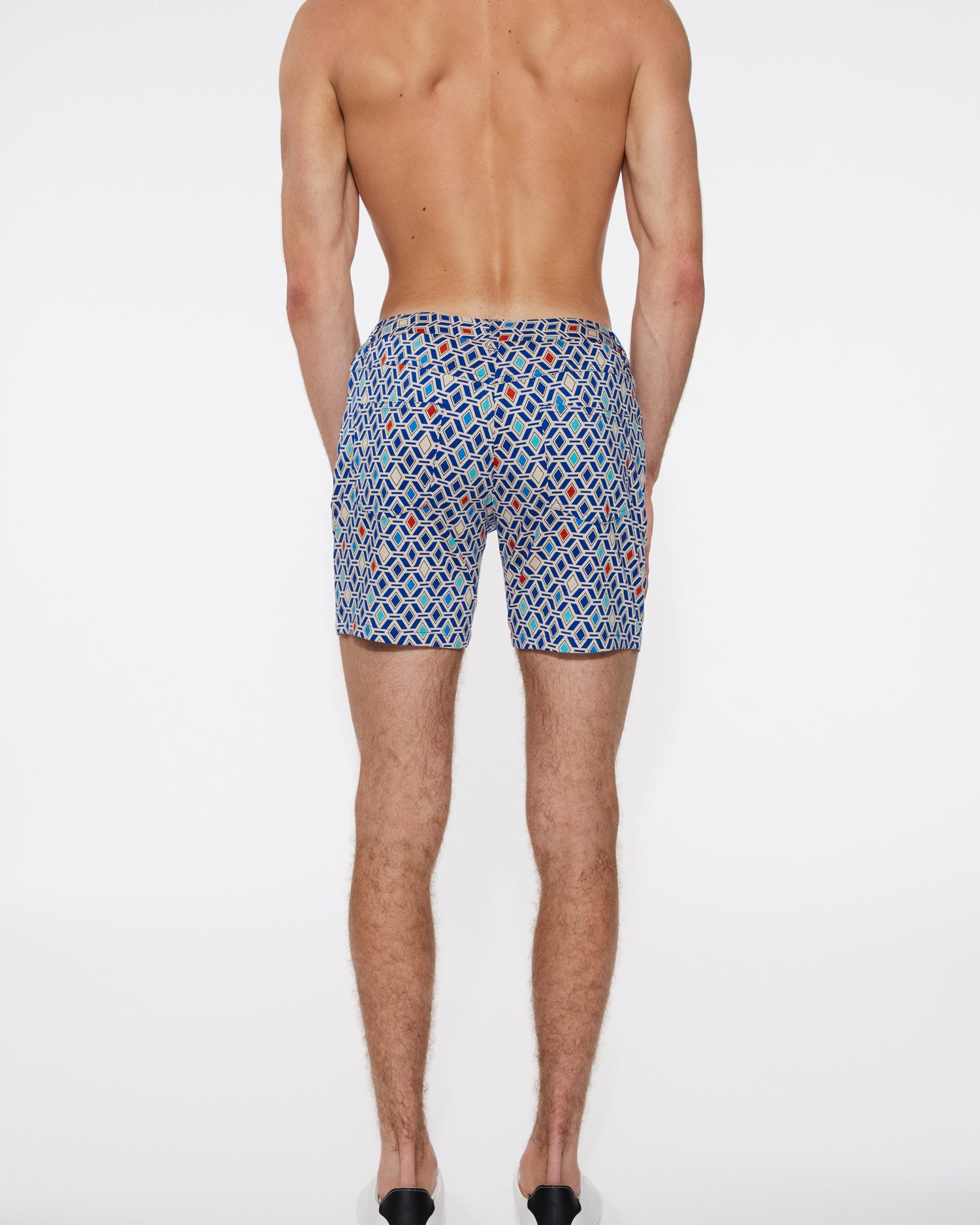 BLUE/OCEAN DIAMONDS PRINTED 5" INSEAM KNIT STRETCH SHORTS ST-1932-LX Final Sale