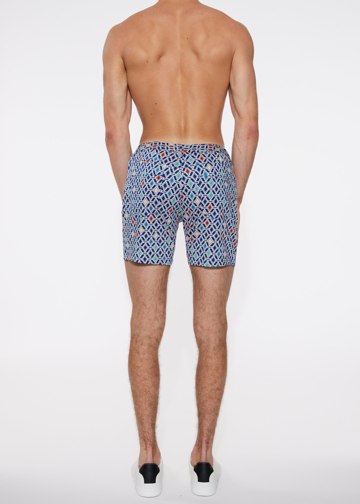 BLUE/OCEAN DIAMONDS PRINTED 5" INSEAM KNIT STRETCH SHORTS ST-1932-LX Final Sale