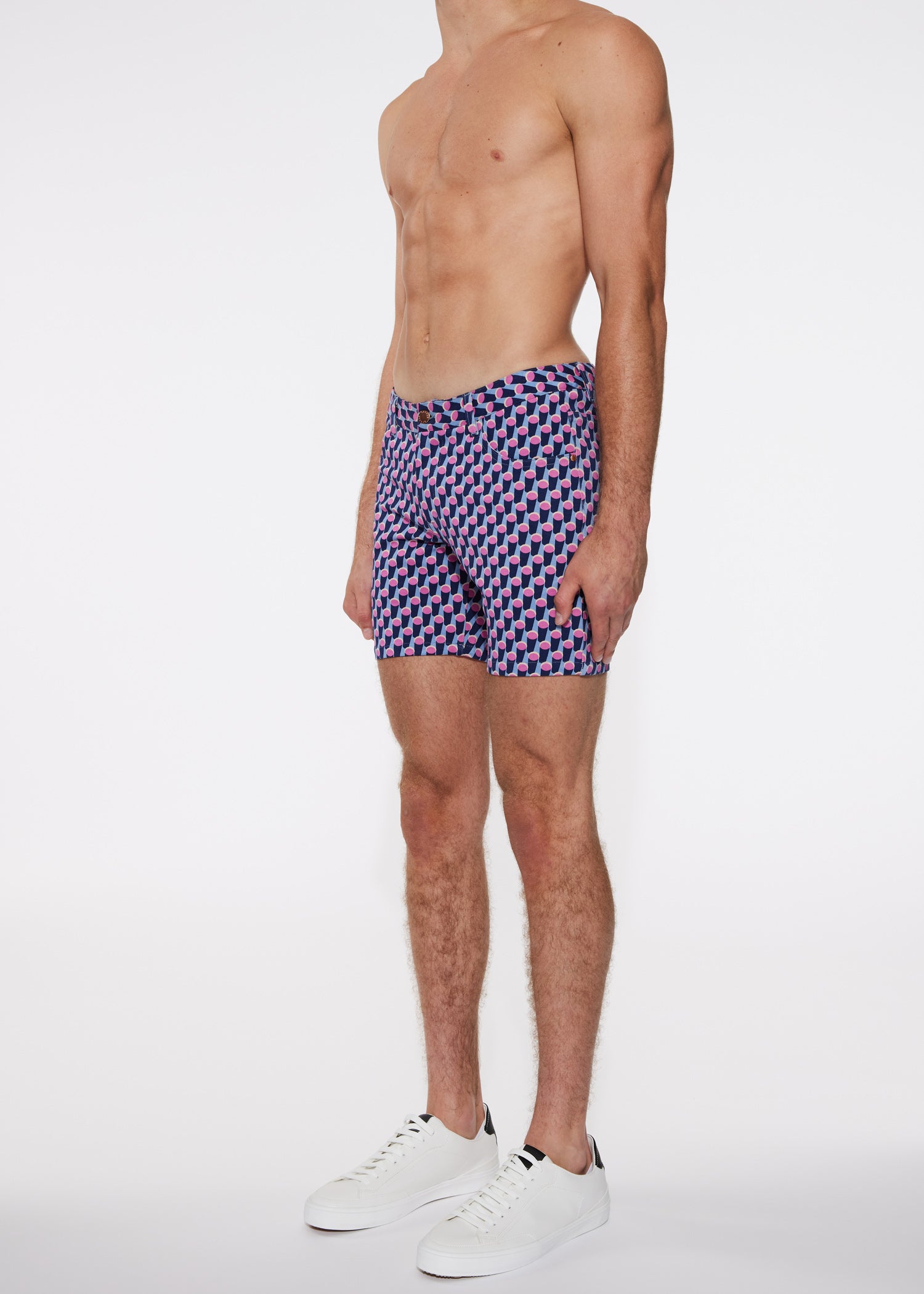 SKY/BLUSH CYLINDER SHADOWS 5" INSEAM KNIT SHORT ST-1932-LX- Final Sale