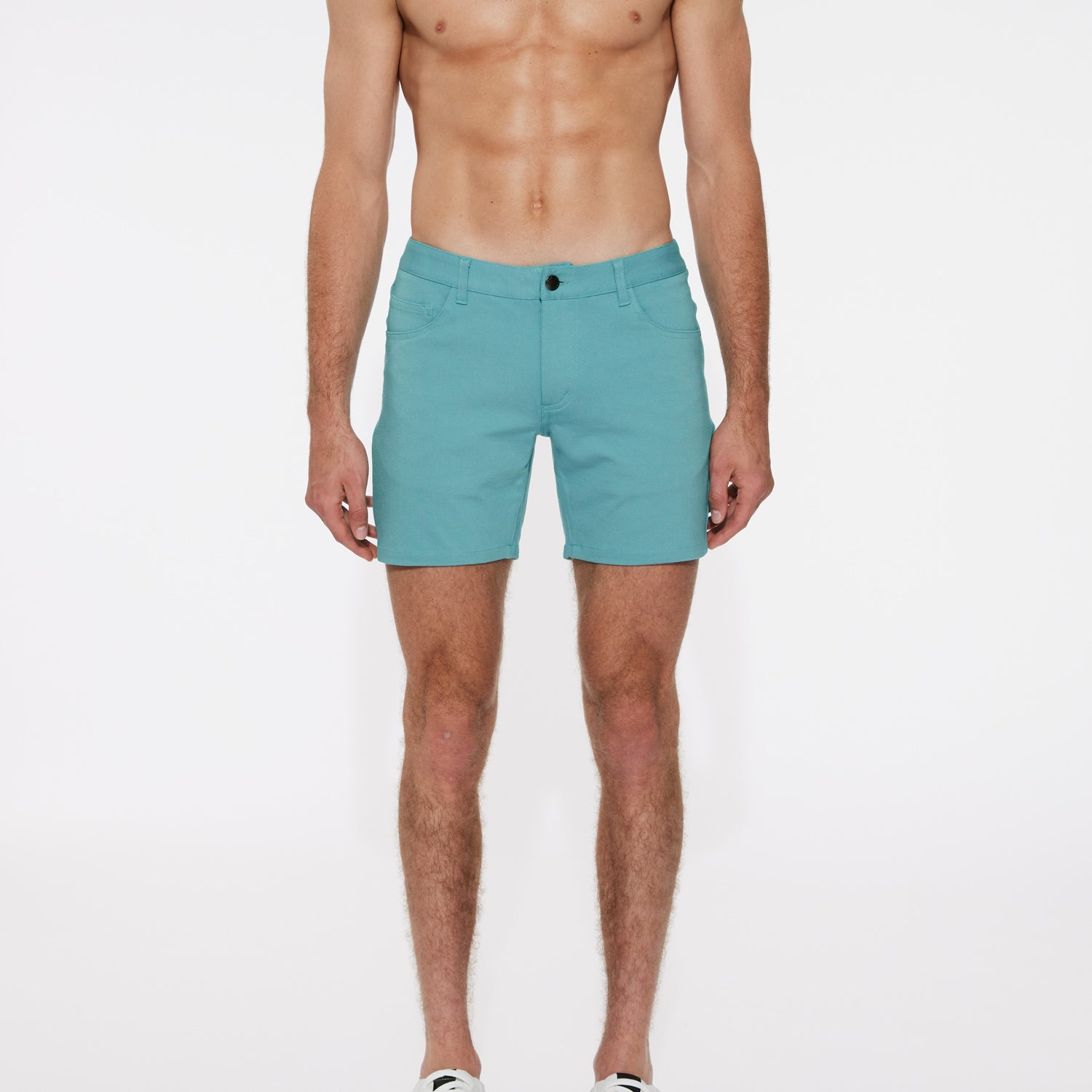 NILE TEAL 5" INSEAM STRETCH KNIT JEANS SHORTS ST-1932
